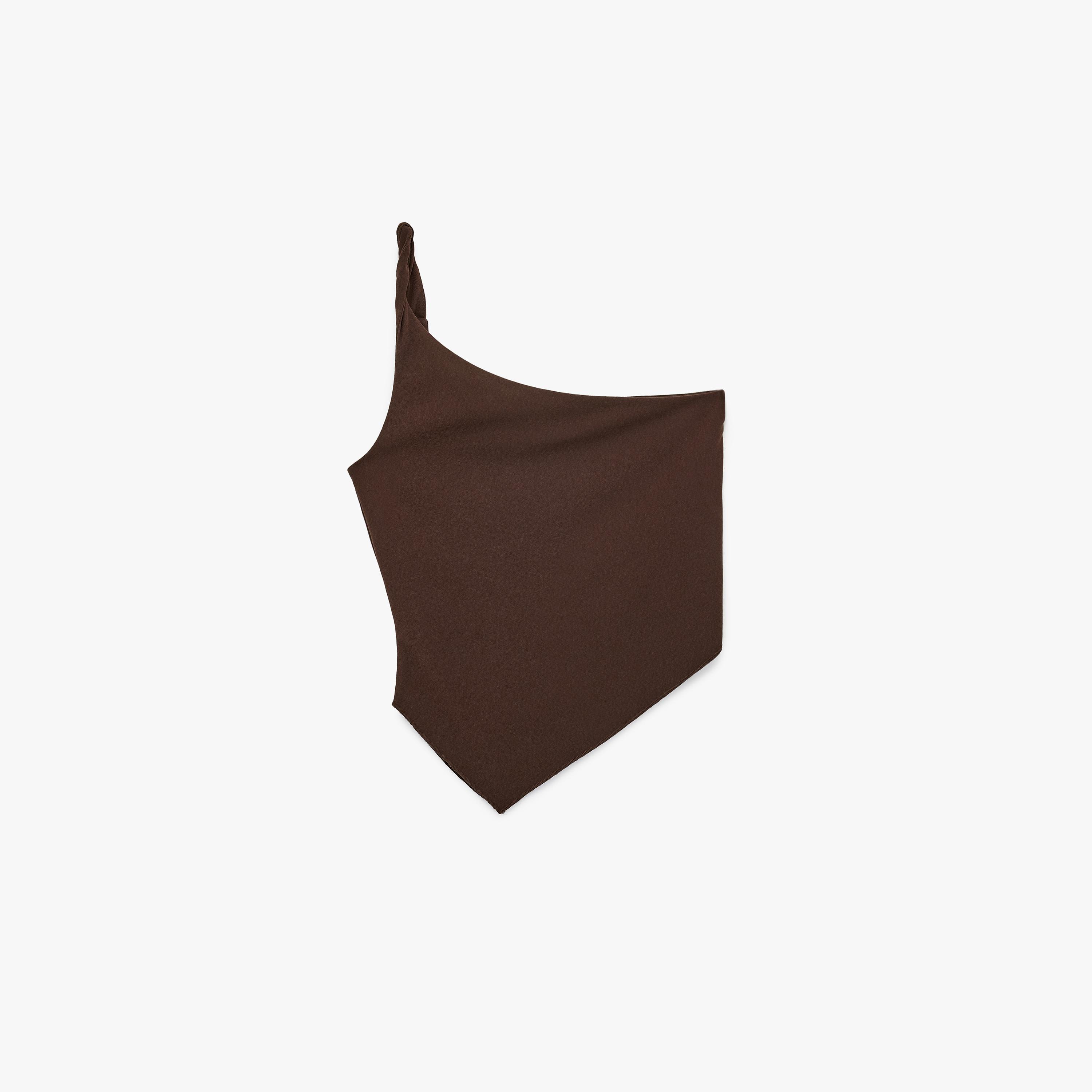 توب نسائي بكتف واحد بلون بني من كوتون-women-clothing-shirtsandblouses-blouses-image-3