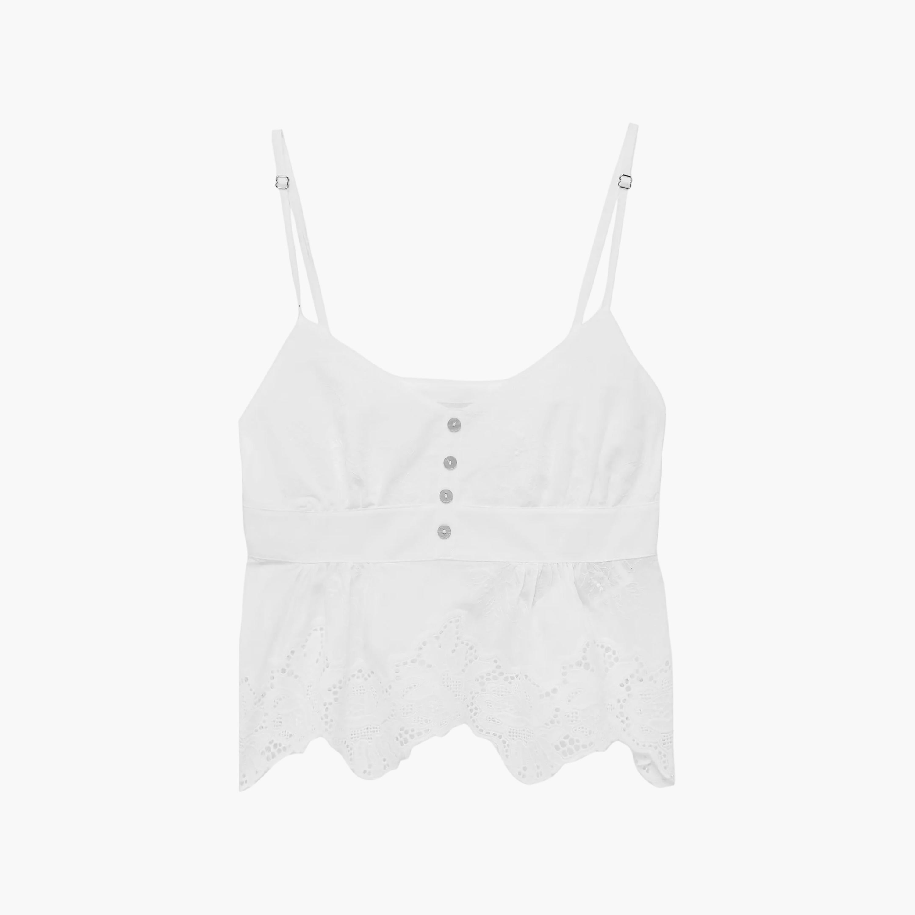 KOTON White Embroidered Women's Peplum Cami Top-women-clothing-shirtsandblouses-blouses-image-4