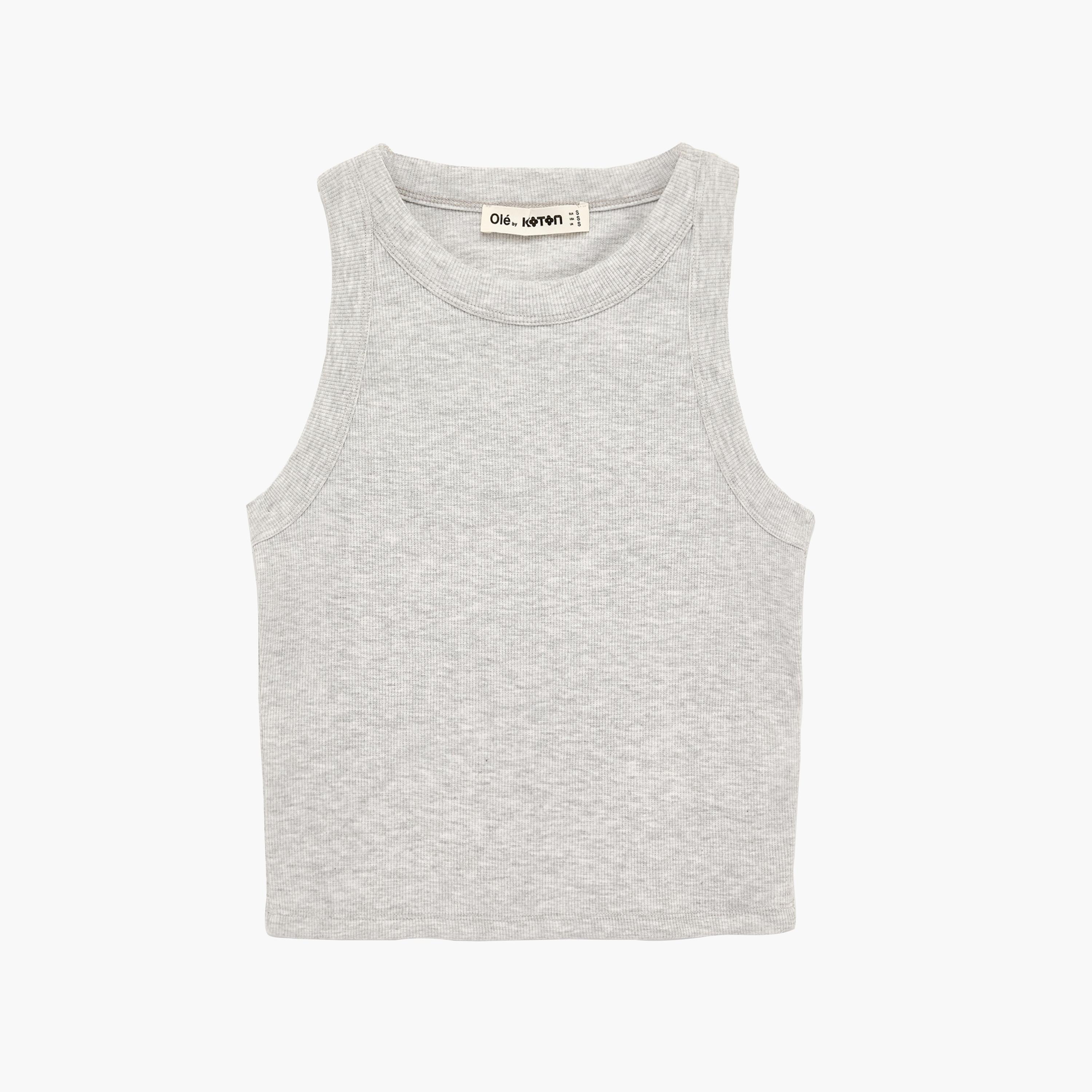 KOTON Grey Heathered Women's Top-women-clothing-shirtsandblouses-blouses-image-6