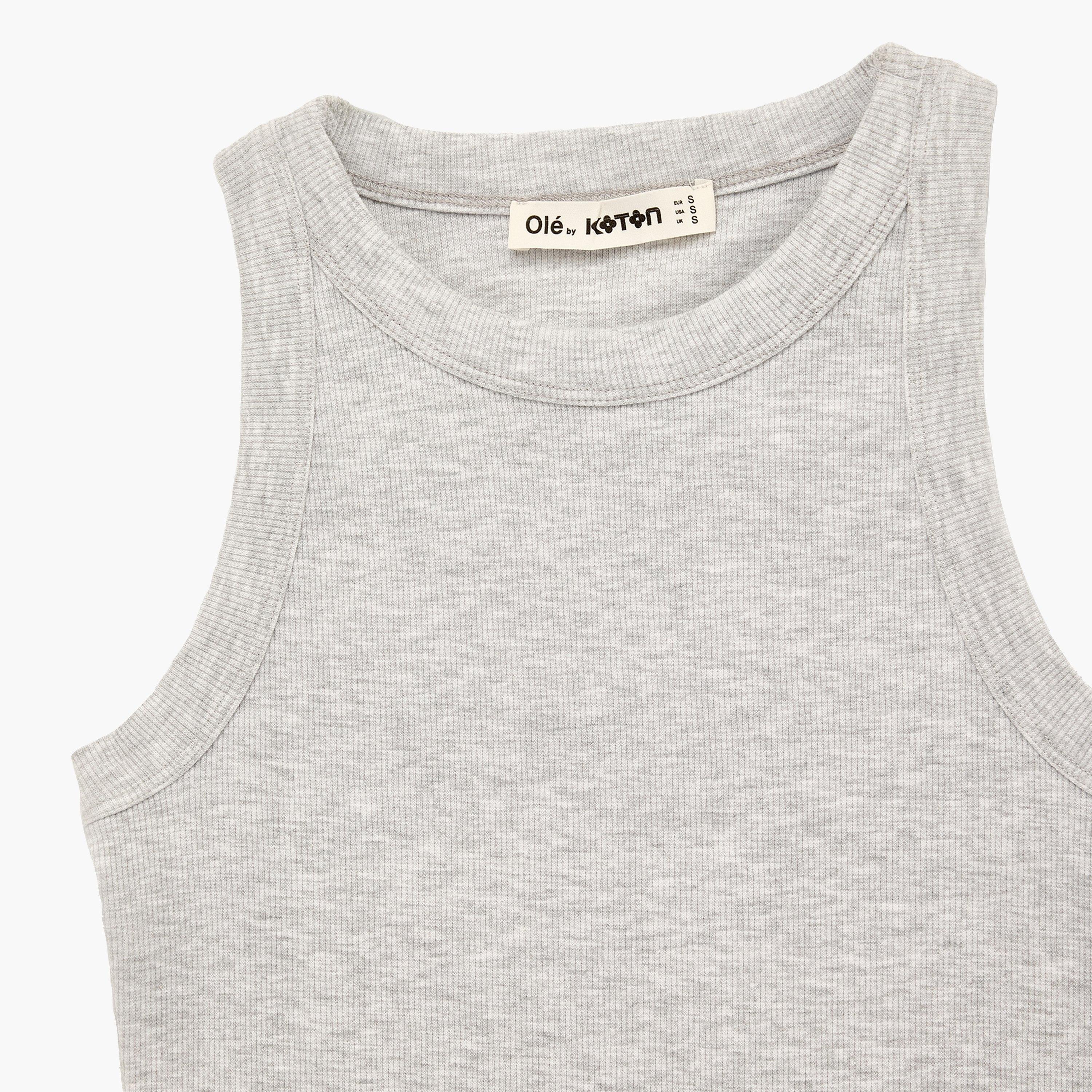 KOTON Grey Heathered Women's Top-women-clothing-shirtsandblouses-blouses-image-8