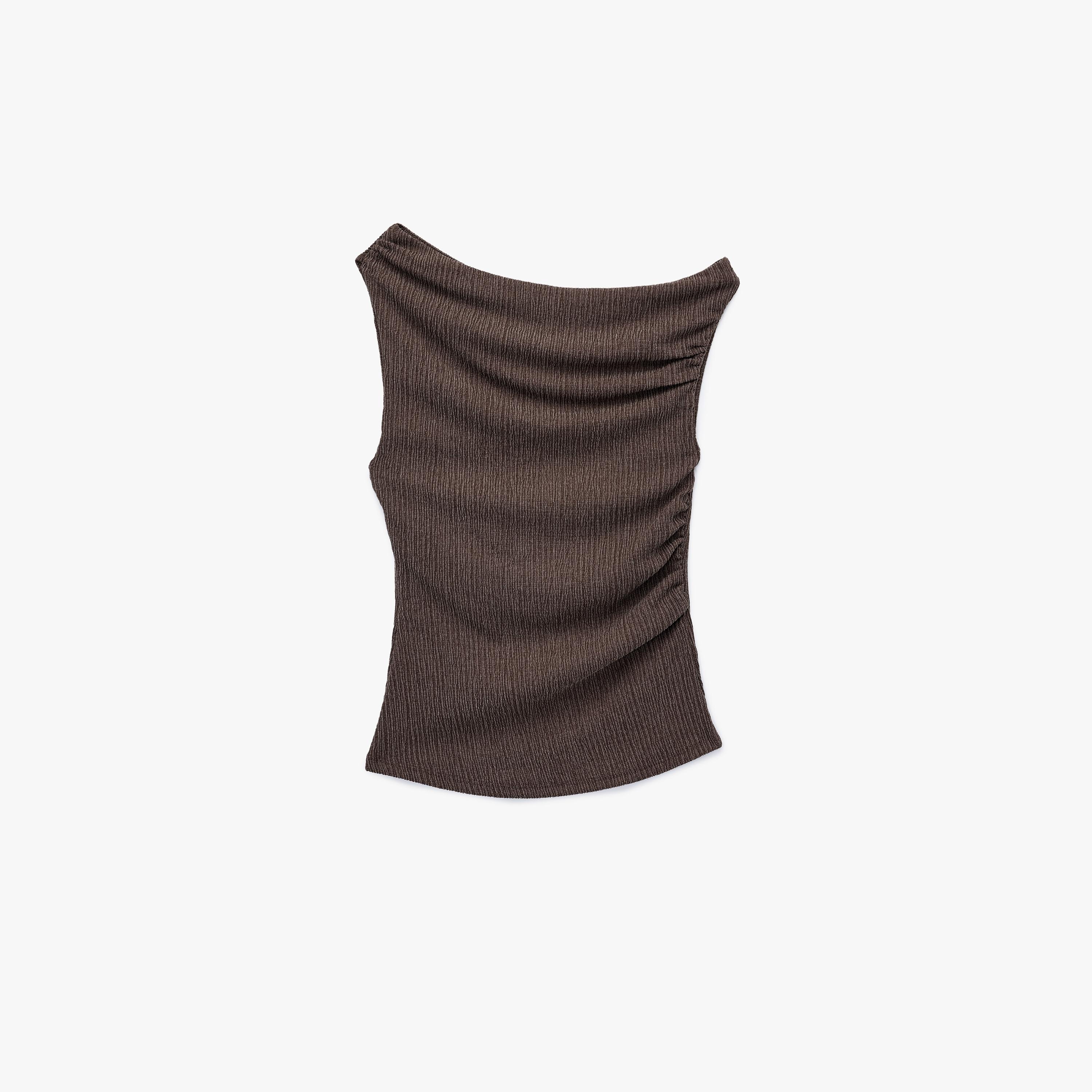 توب نسائي بزمزمات وكتف واحد من كوتون-women-clothing-shirtsandblouses-blouses-image-3