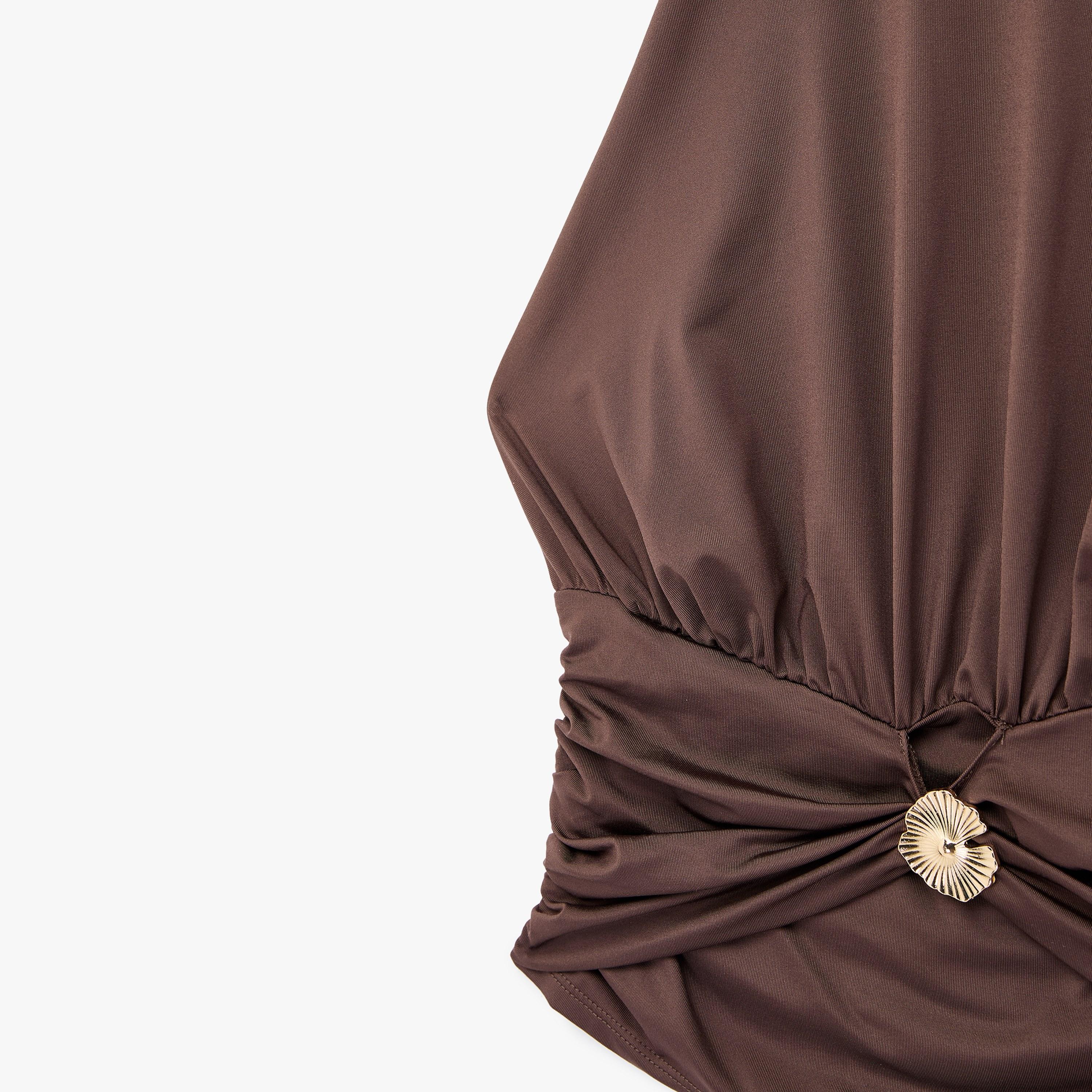 KOTON Brown Nylon Halter Neck Women's Top-women-clothing-shirtsandblouses-blouses-image-5