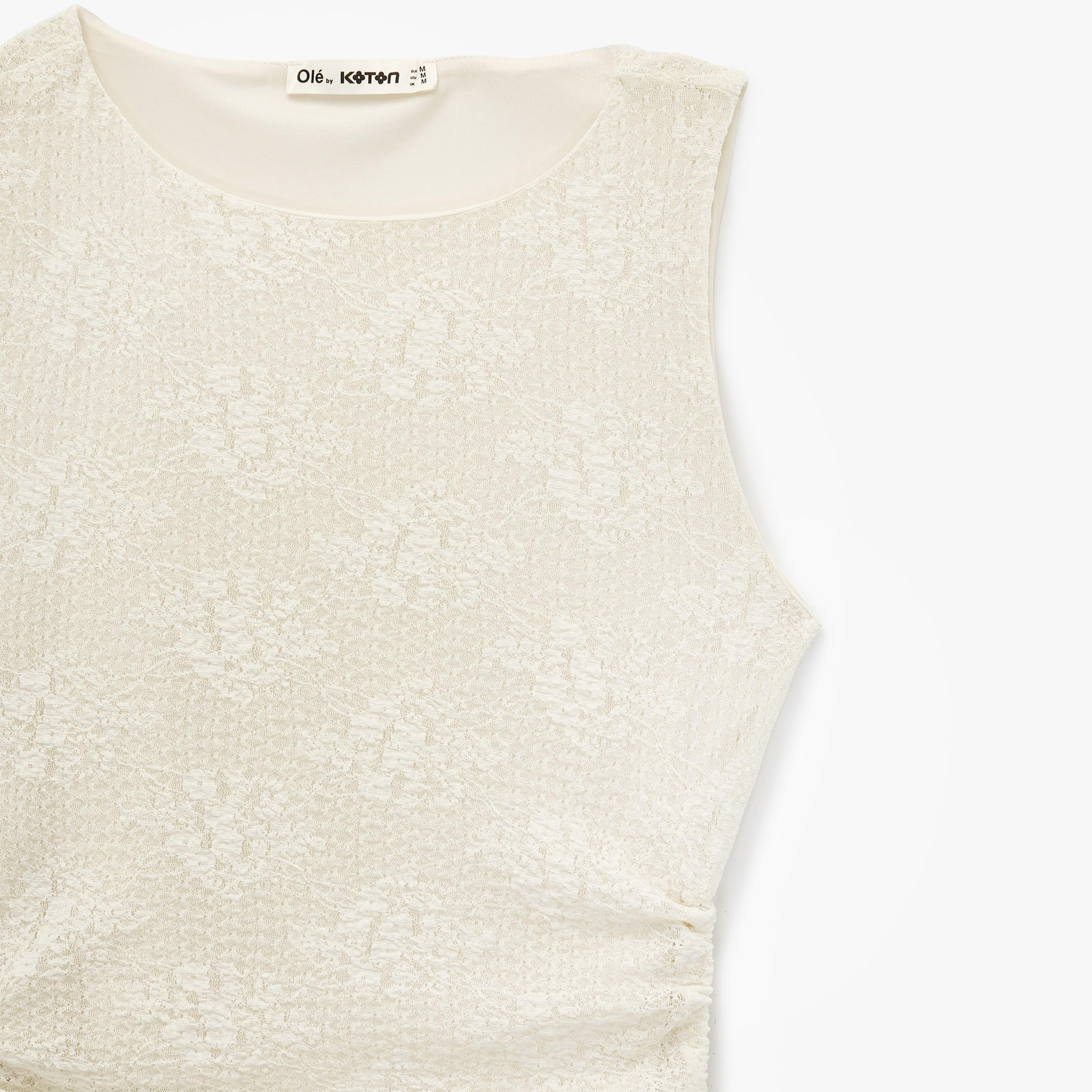 KOTON Cloud White Floral Lace Women's Top-women-clothing-shirtsandblouses-blouses-image-5