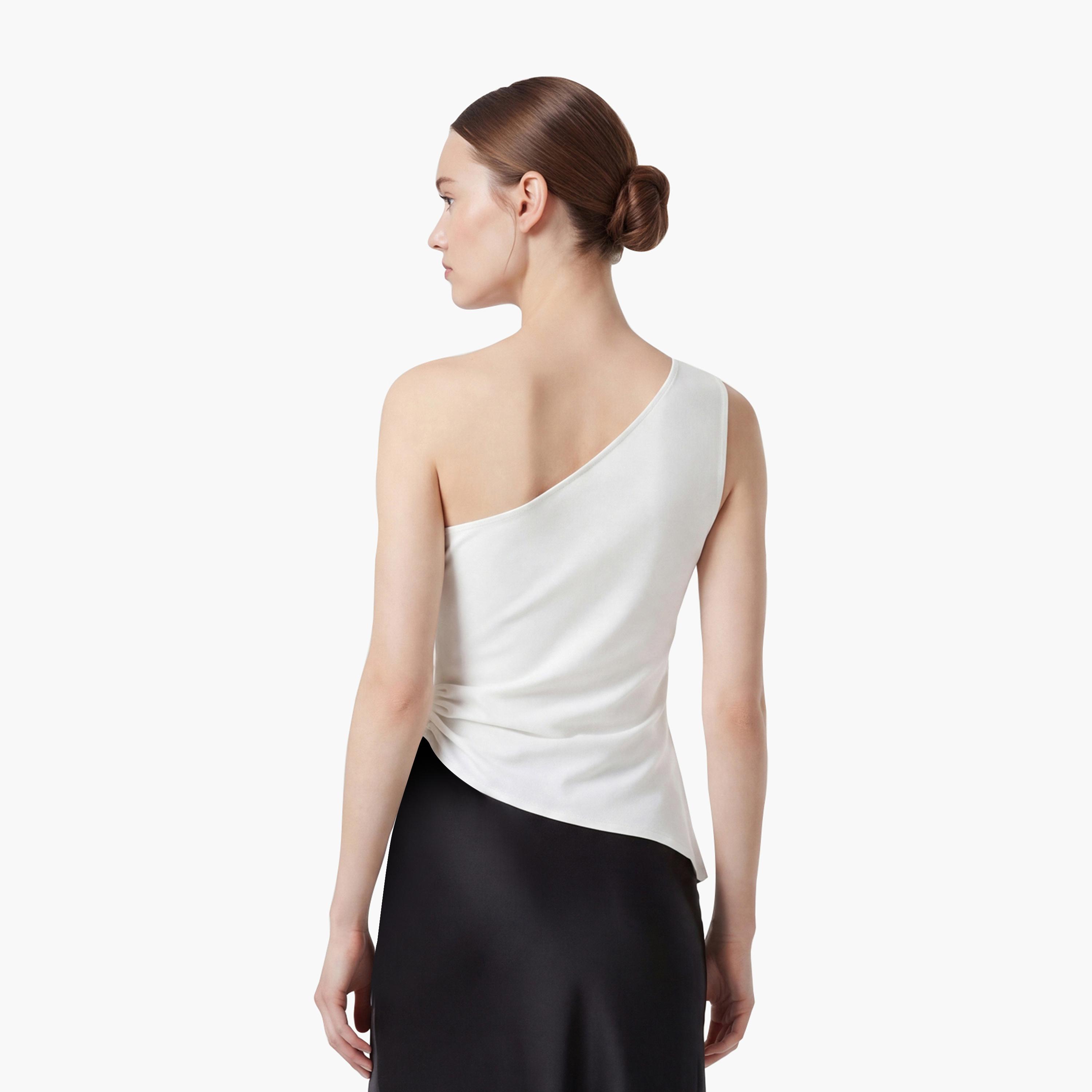 KOTON White One-Shoulder Women's Tank Top-women-clothing-shirtsandblouses-blouses-image-4