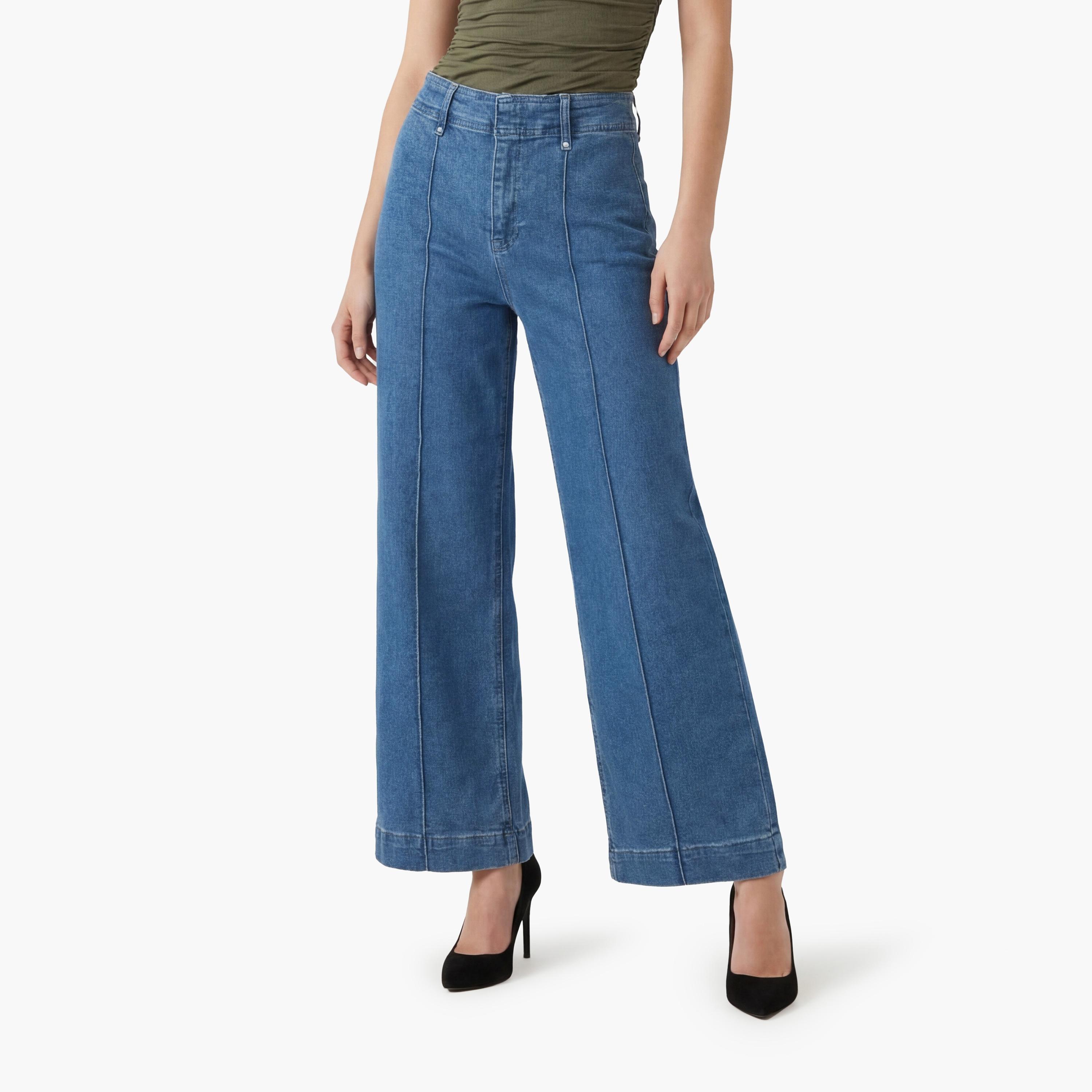 KOTON Relax Fit Plain High-Rise Women's Jeans-women-clothing-bottoms-jeans-image-1