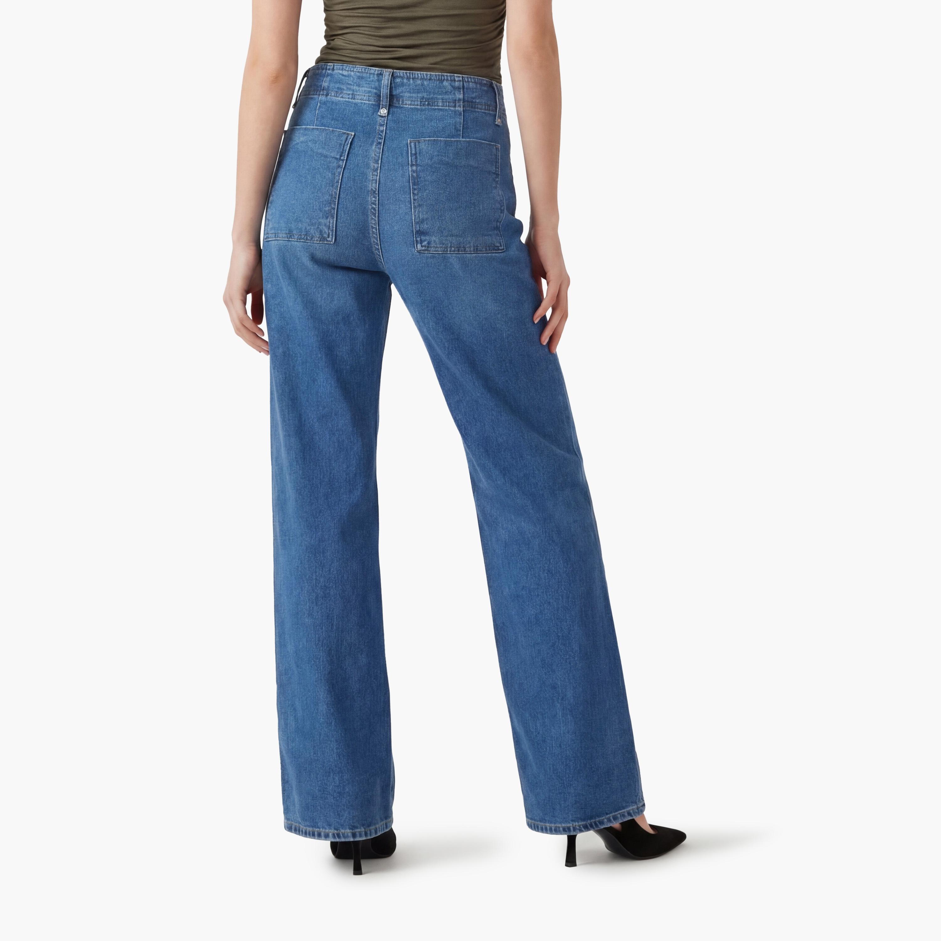 KOTON Relax Fit Plain High-Rise Women's Jeans-women-clothing-bottoms-jeans-image-3