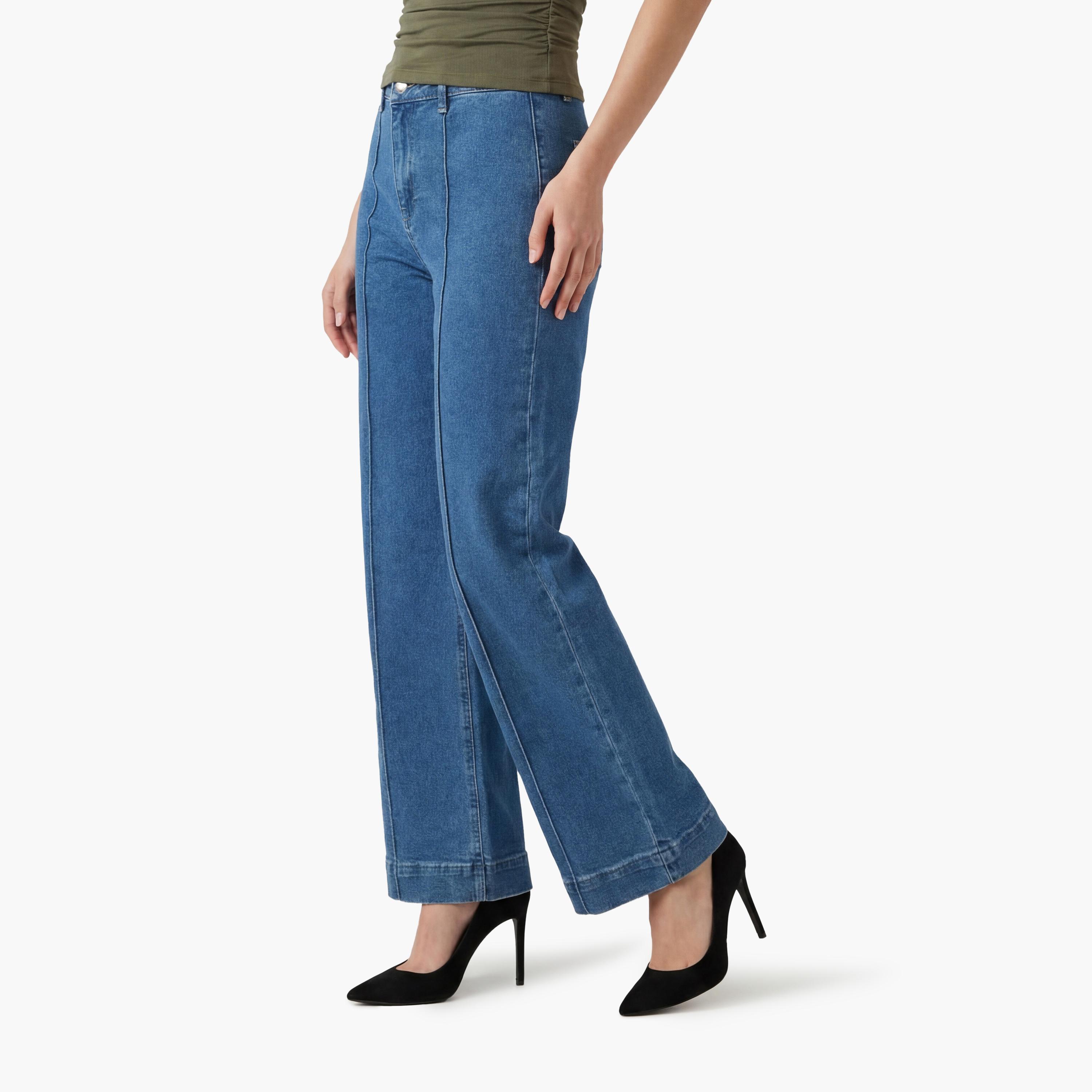KOTON Relax Fit Plain High-Rise Women's Jeans-women-clothing-bottoms-jeans-image-4