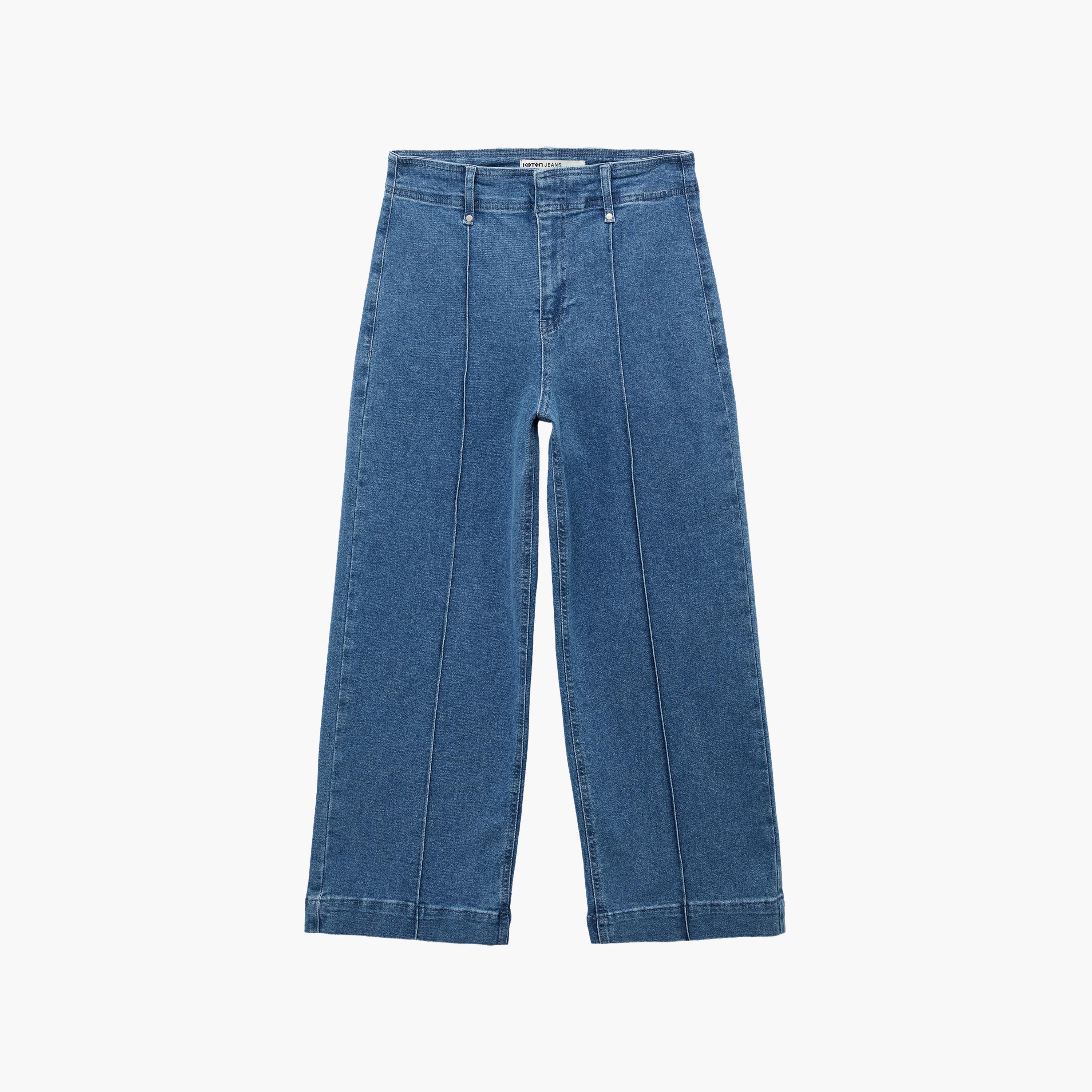 KOTON Relax Fit Plain High-Rise Women's Jeans-women-clothing-bottoms-jeans-image-6
