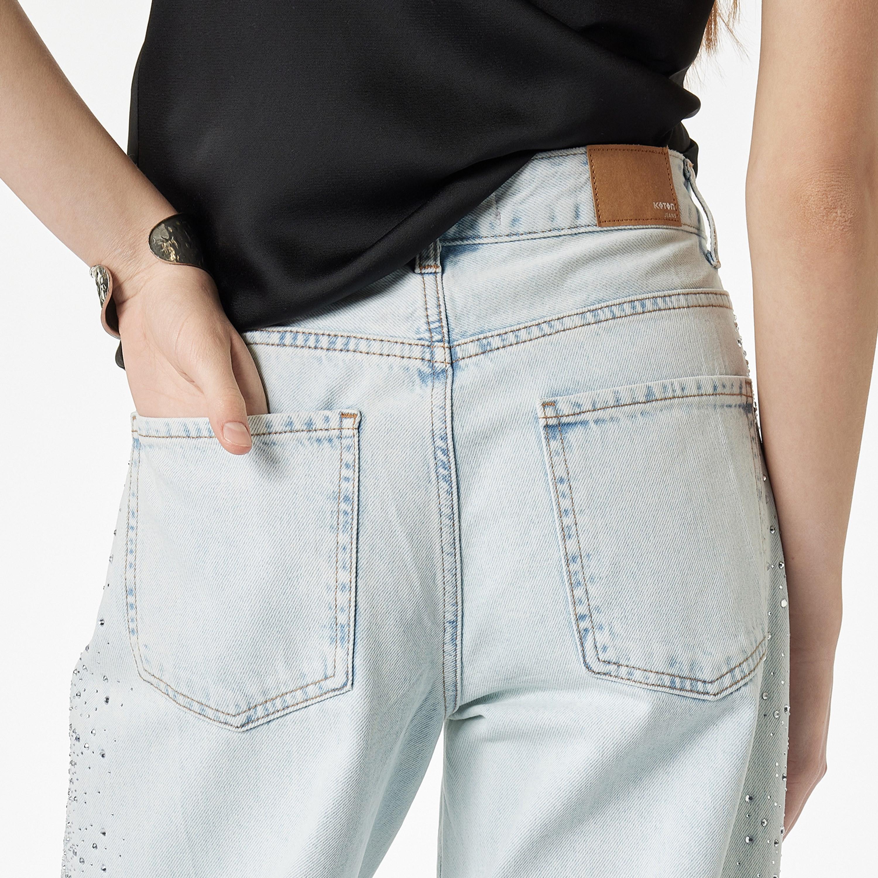 KOTON Regular Fit Plain Mid-Rise Women's Jeans-women-clothing-bottoms-jeans-image-3