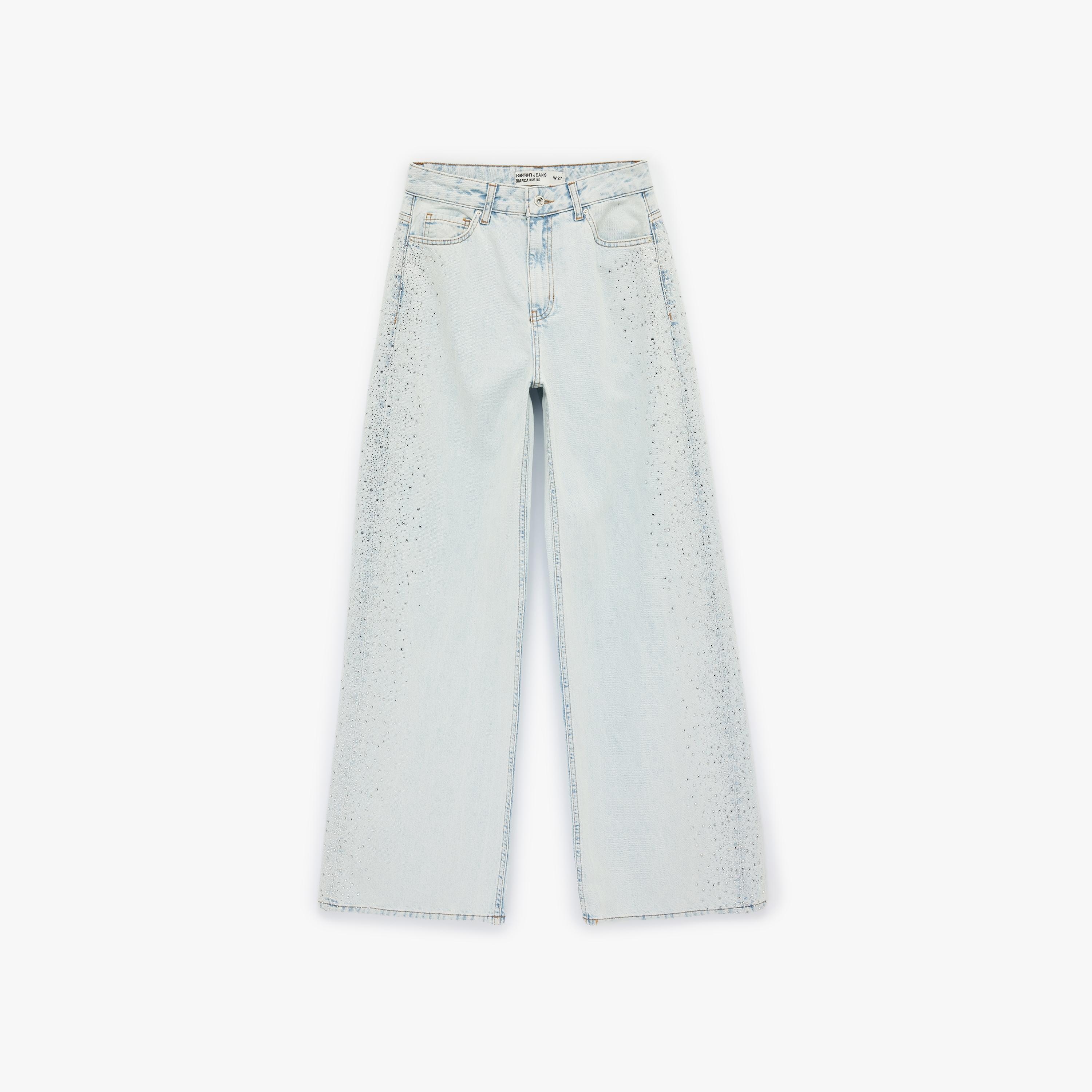 KOTON Regular Fit Plain Mid-Rise Women's Jeans-women-clothing-bottoms-jeans-image-4
