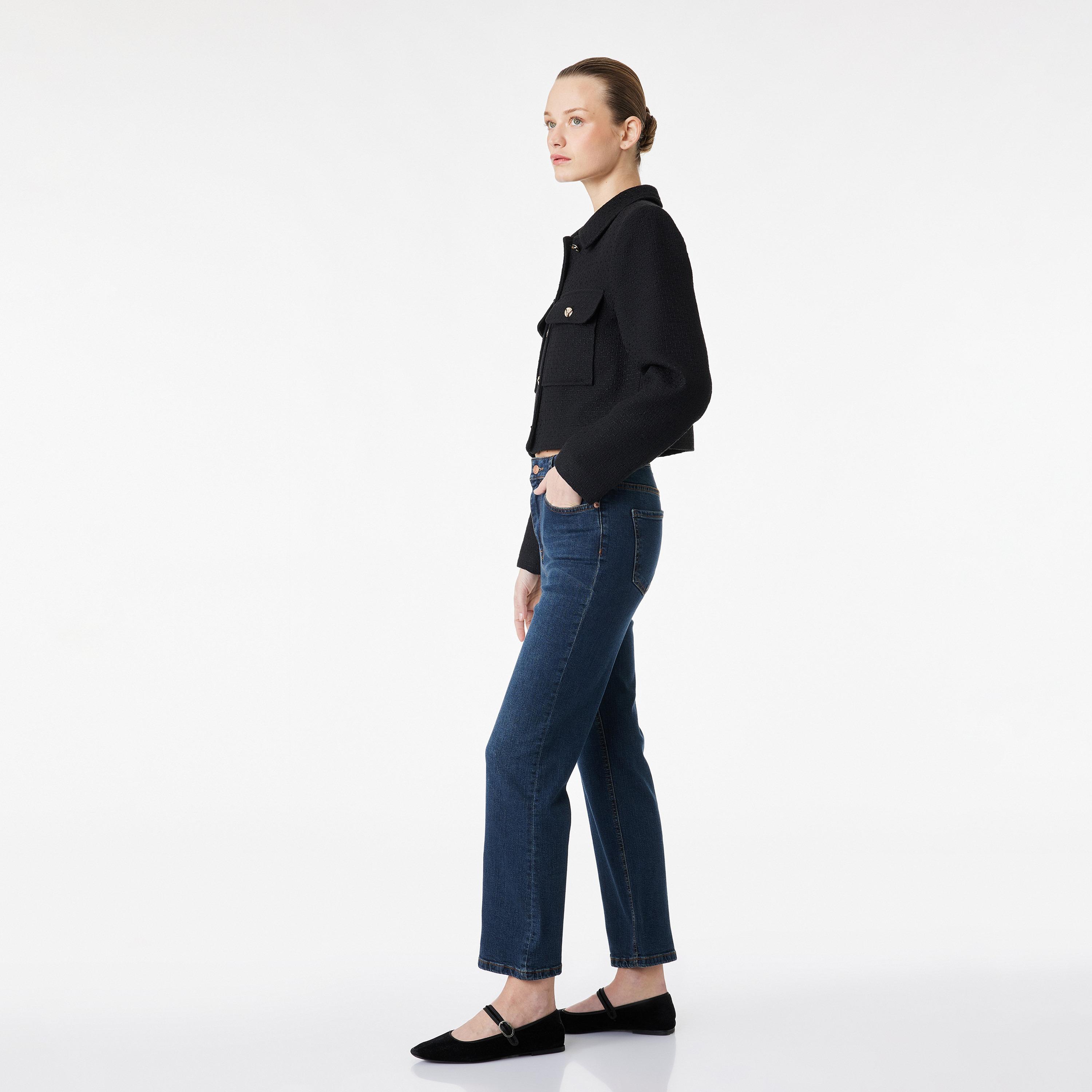 KOTON Tight Fit Plain Mid-Rise Women's Jeans-women-clothing-bottoms-jeans-image-2