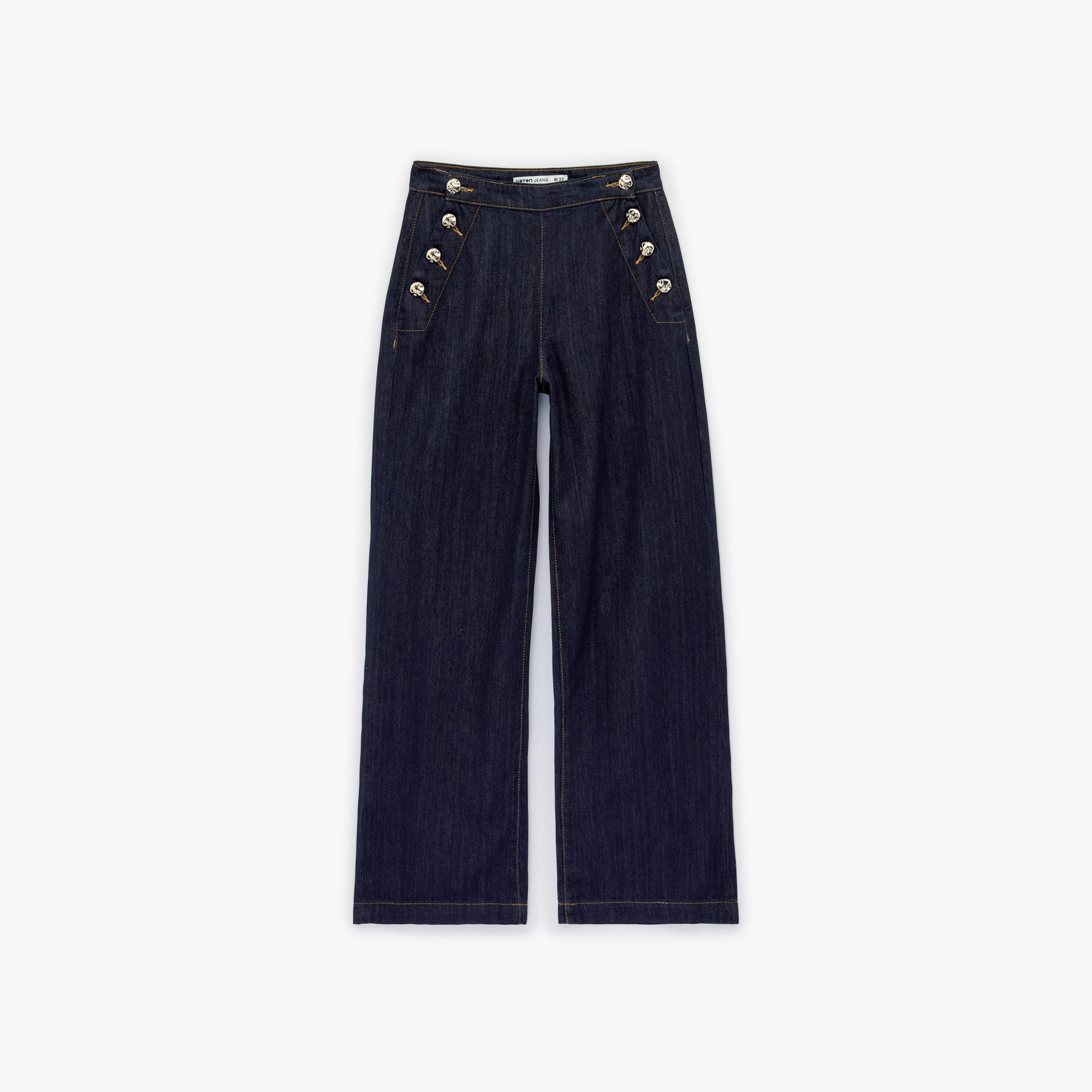 KOTON Regular Fit Plain High-Rise Women's Jeans-women-clothing-bottoms-jeans-image-5