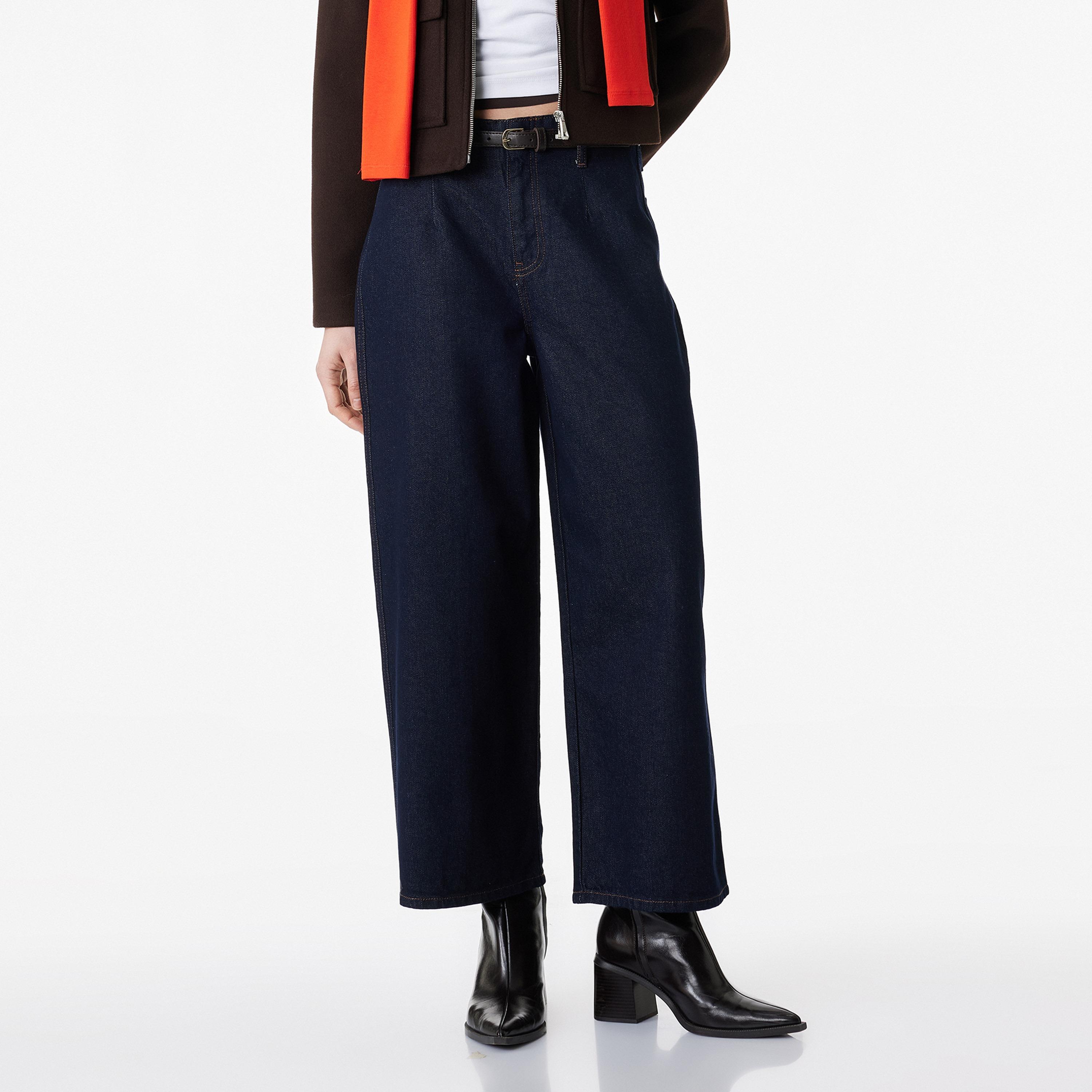 KOTON Wide Leg Fit Plain High-Rise Women's Jeans-women-clothing-bottoms-jeans-image-1