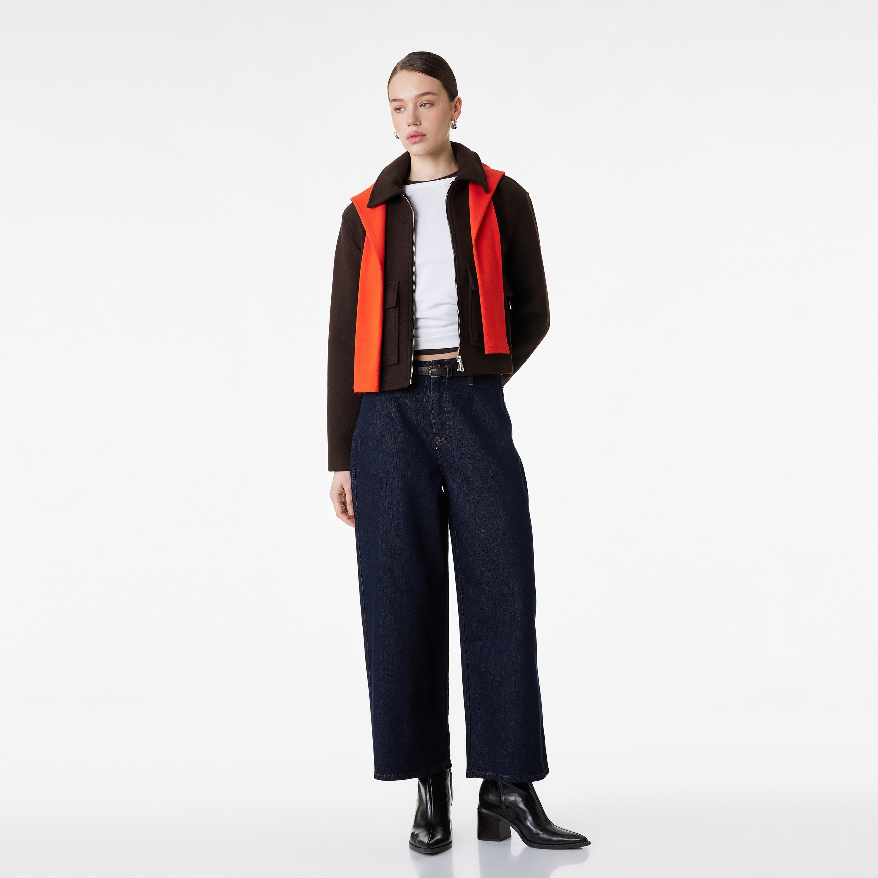 KOTON Wide Leg Fit Plain High-Rise Women's Jeans-women-clothing-bottoms-jeans-image-2