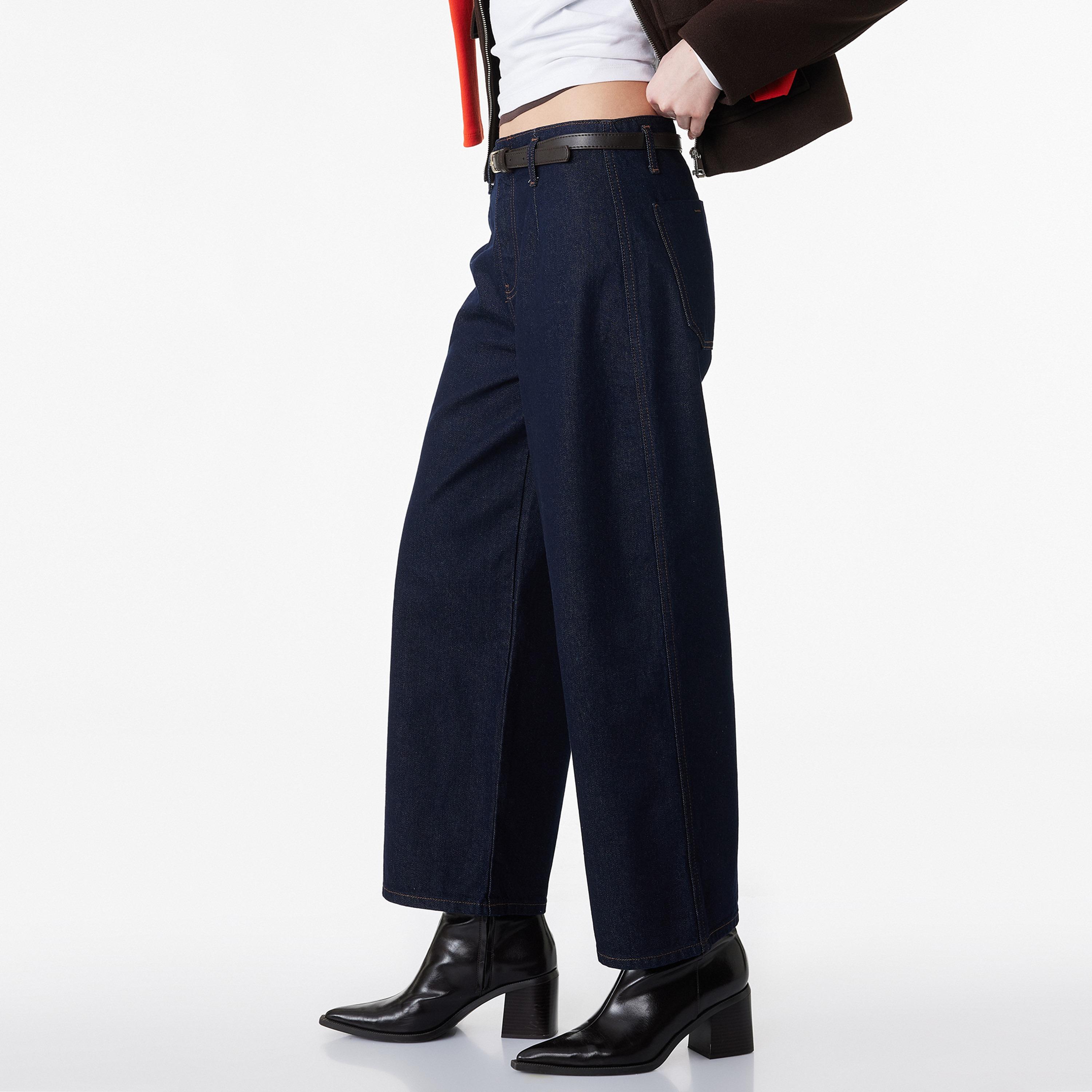 KOTON Wide Leg Fit Plain High-Rise Women's Jeans-women-clothing-bottoms-jeans-image-3
