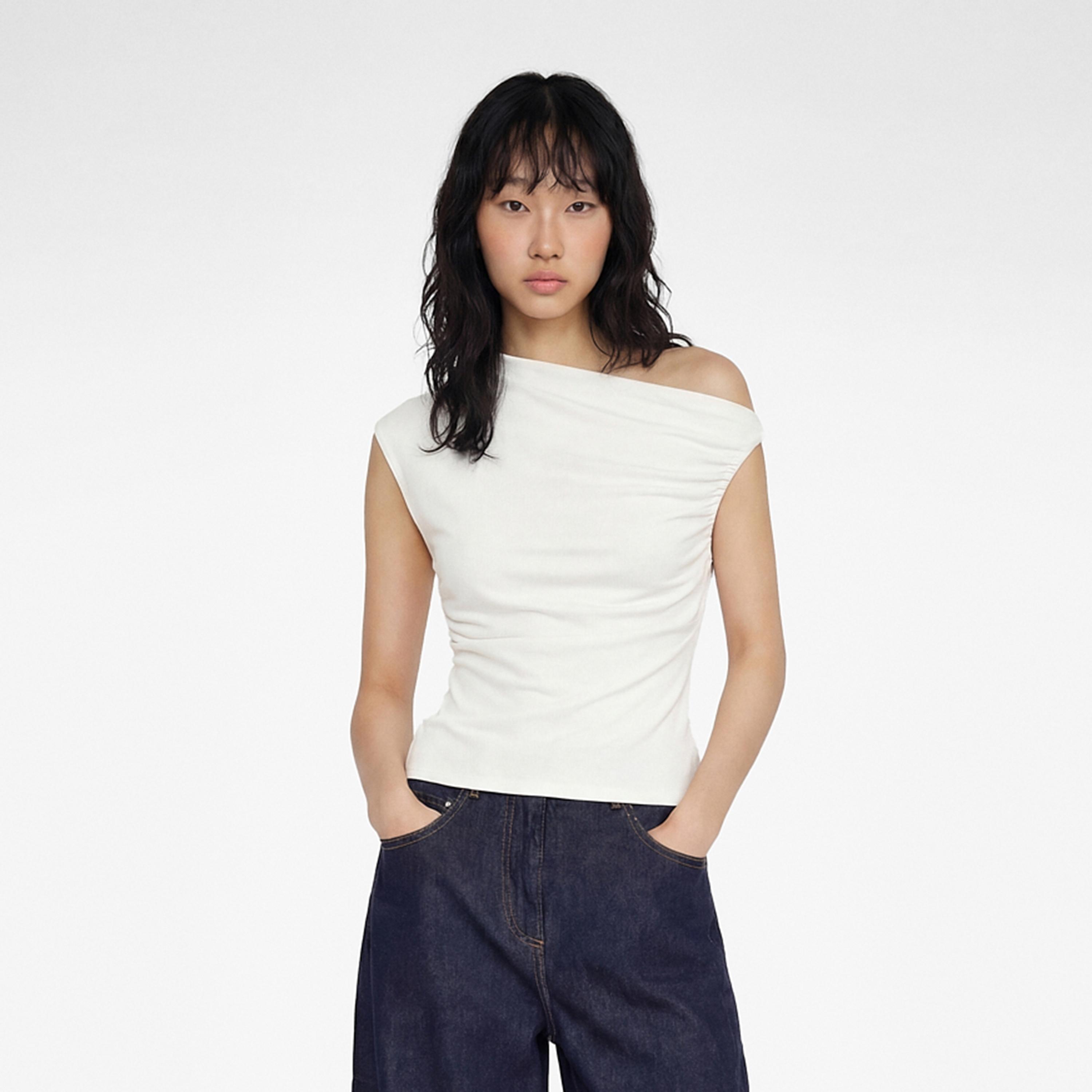KOTON White One-Shoulder Women's Top-women-clothing-shirtsandblouses-blouses-image-1