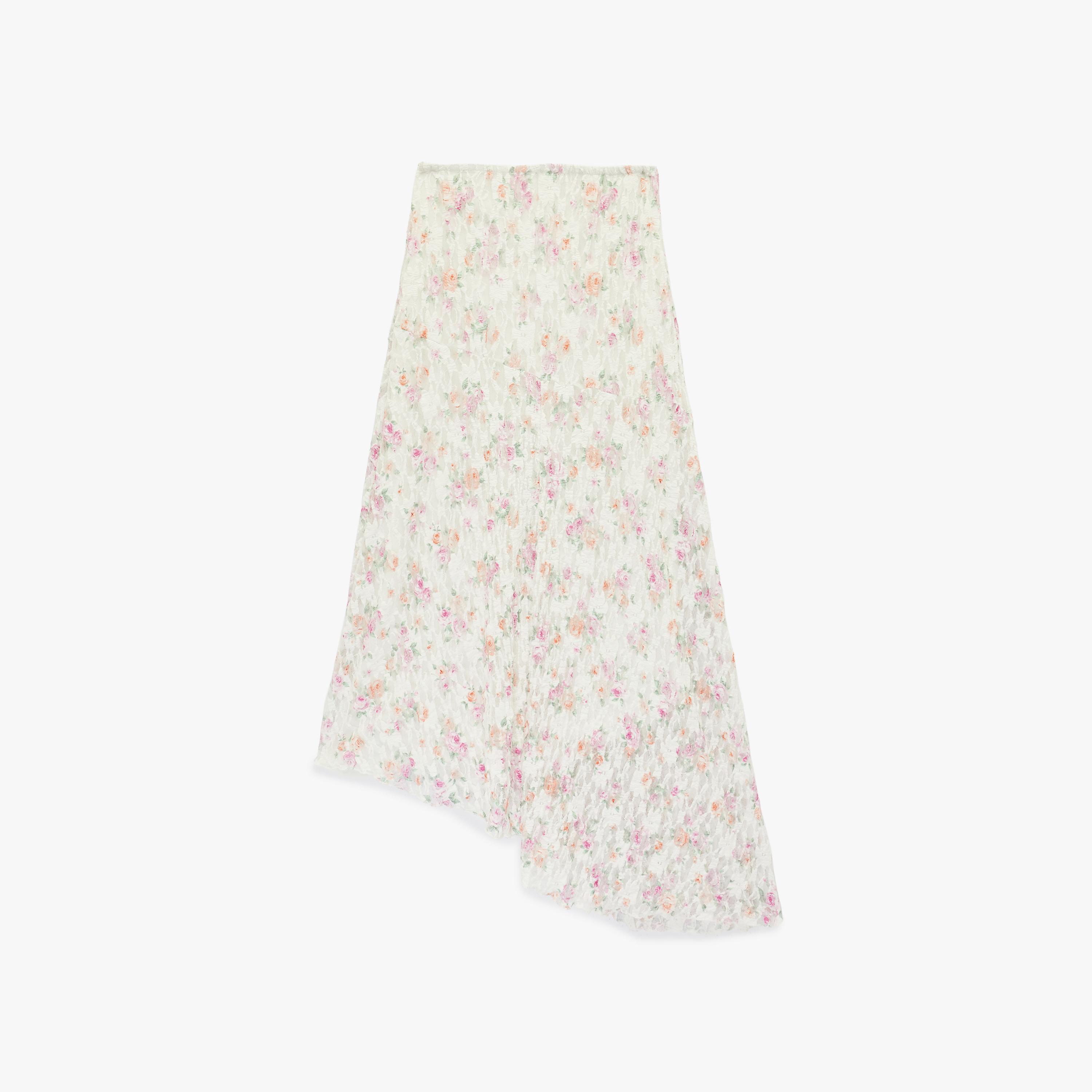 تنورة ماكسي نسائية قصة "ايه-لاين" بطبعة زهور بيضاء من كوتون-women-clothing-bottoms-skirts-image-5
