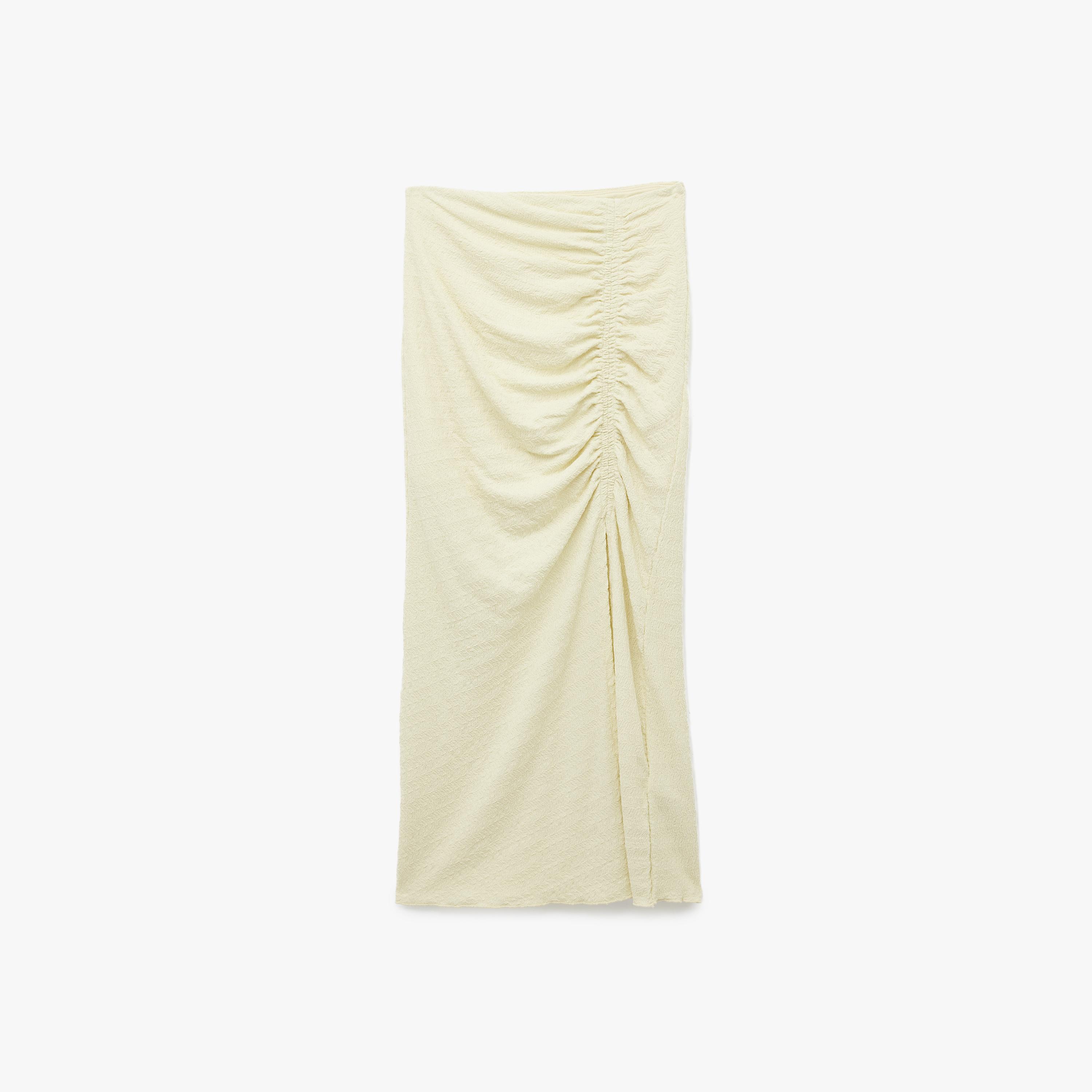 KOTON Yellow Ruched Pencil Women's Skirt-women-clothing-bottoms-skirts-image-4