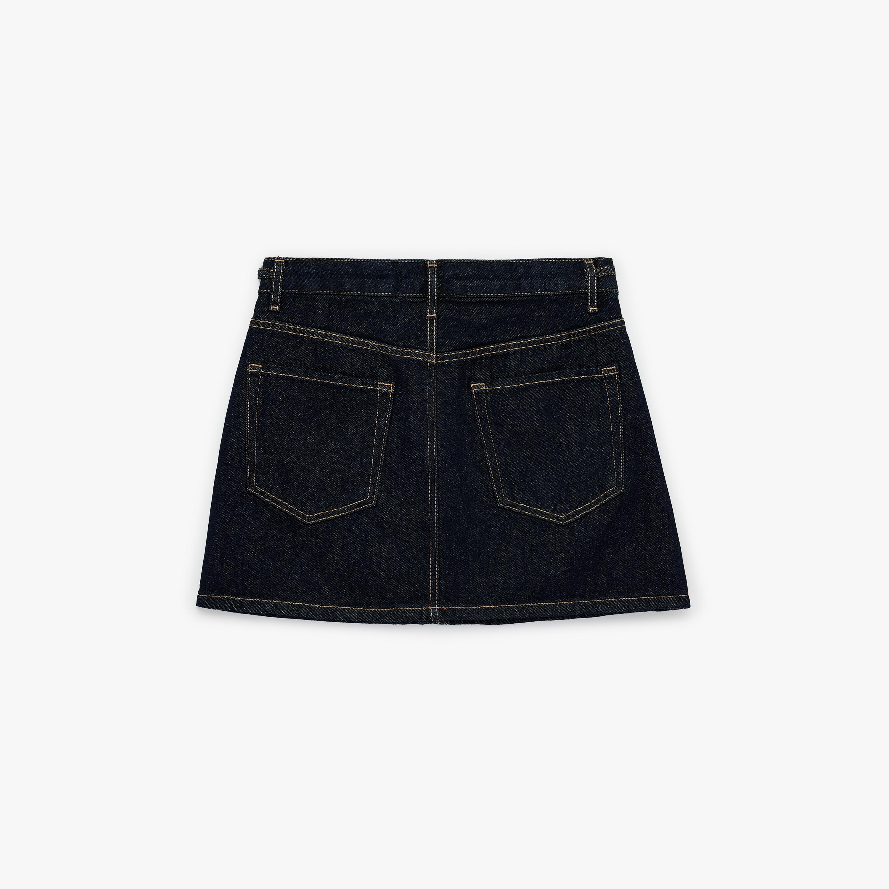 تنورة ميني نسائية قطنية قصة "ايه-لاين" بلون كحلي من كوتون-women-clothing-bottoms-skirts-image-4