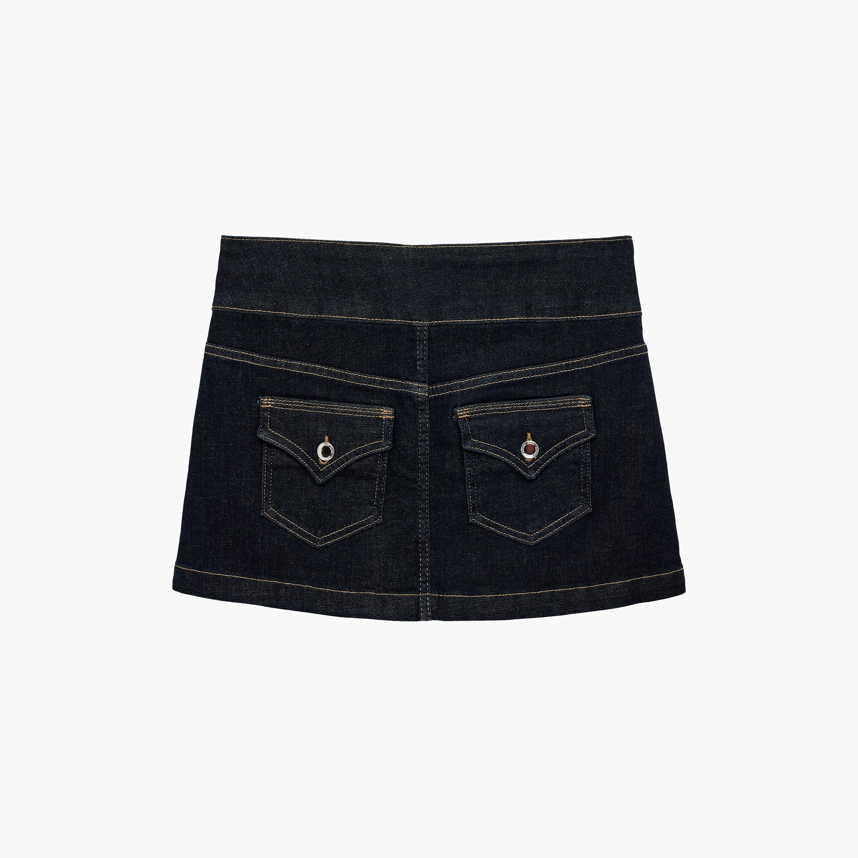 KOTON Navy A-Line Women's Mini Skirt-women-clothing-bottoms-skirts-image-7