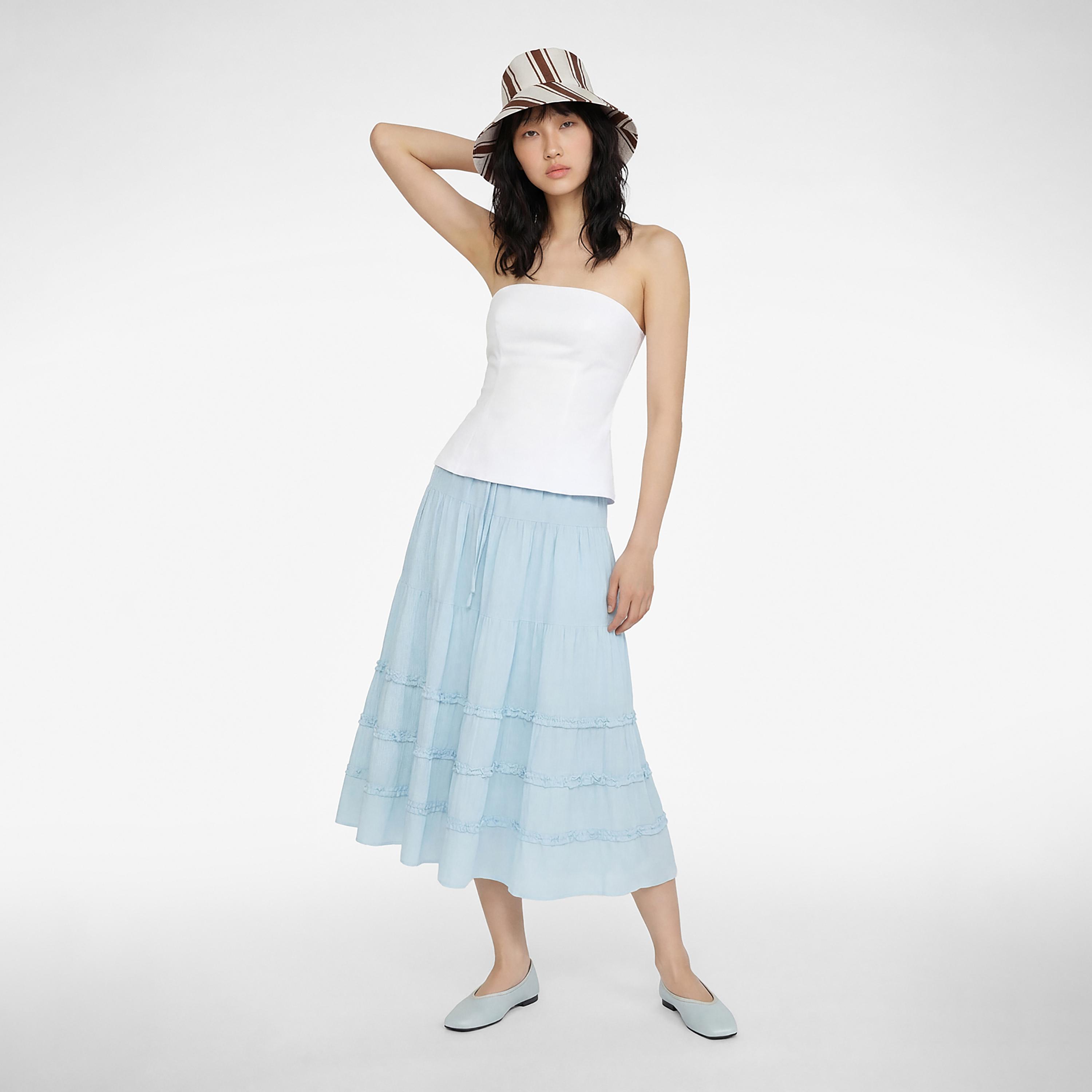 تنورة ميدي نسائية قطنية بتصميم طبقات من كوتون-women-clothing-bottoms-skirts-image-2