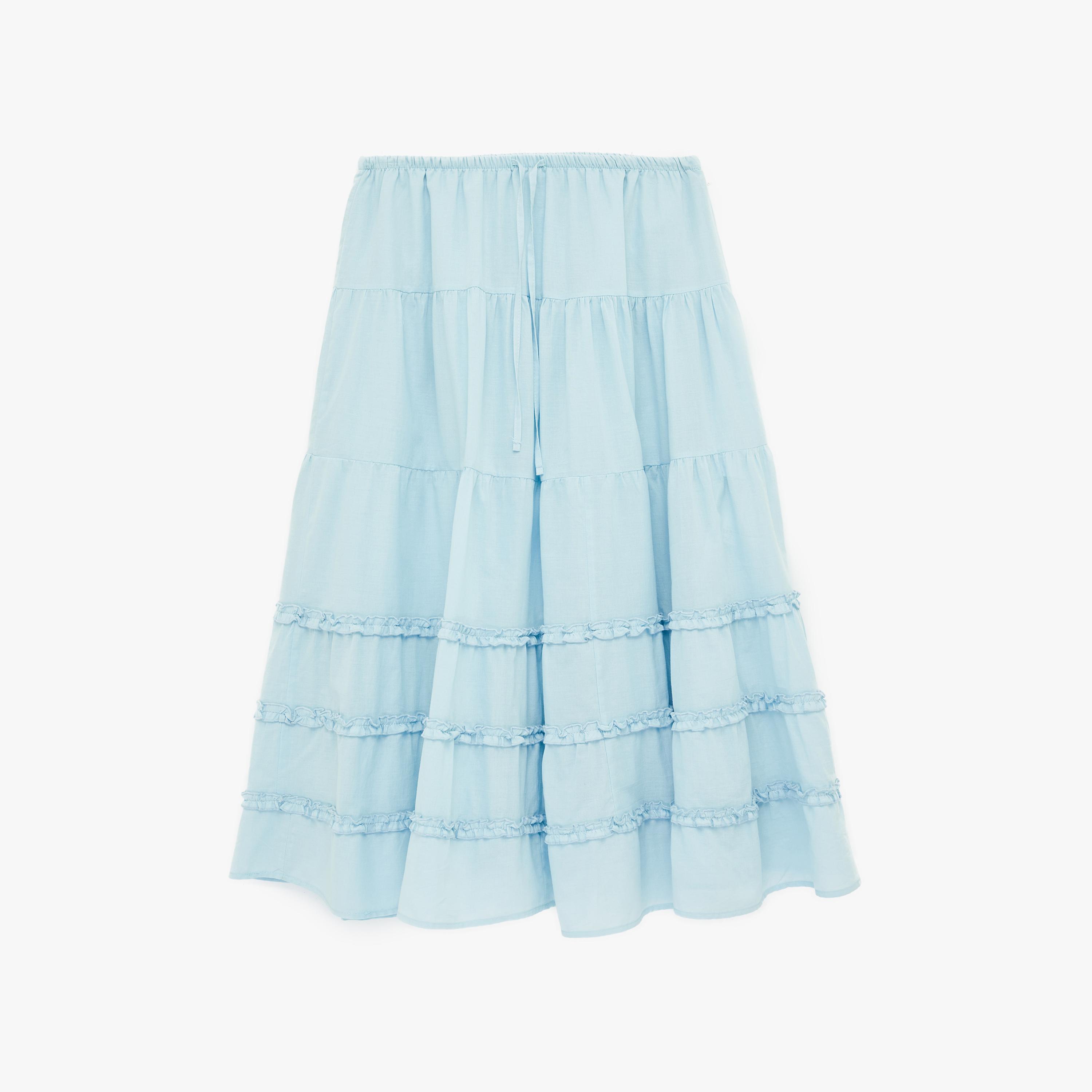 تنورة ميدي نسائية قطنية بتصميم طبقات من كوتون-women-clothing-bottoms-skirts-image-4