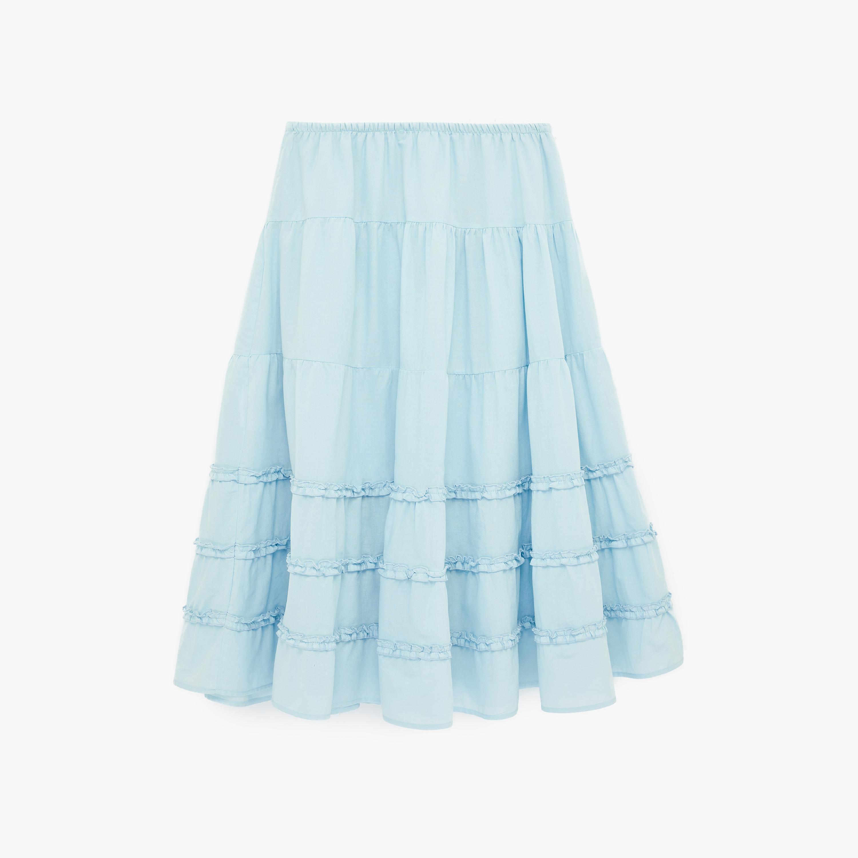 تنورة ميدي نسائية قطنية بتصميم طبقات من كوتون-women-clothing-bottoms-skirts-image-5