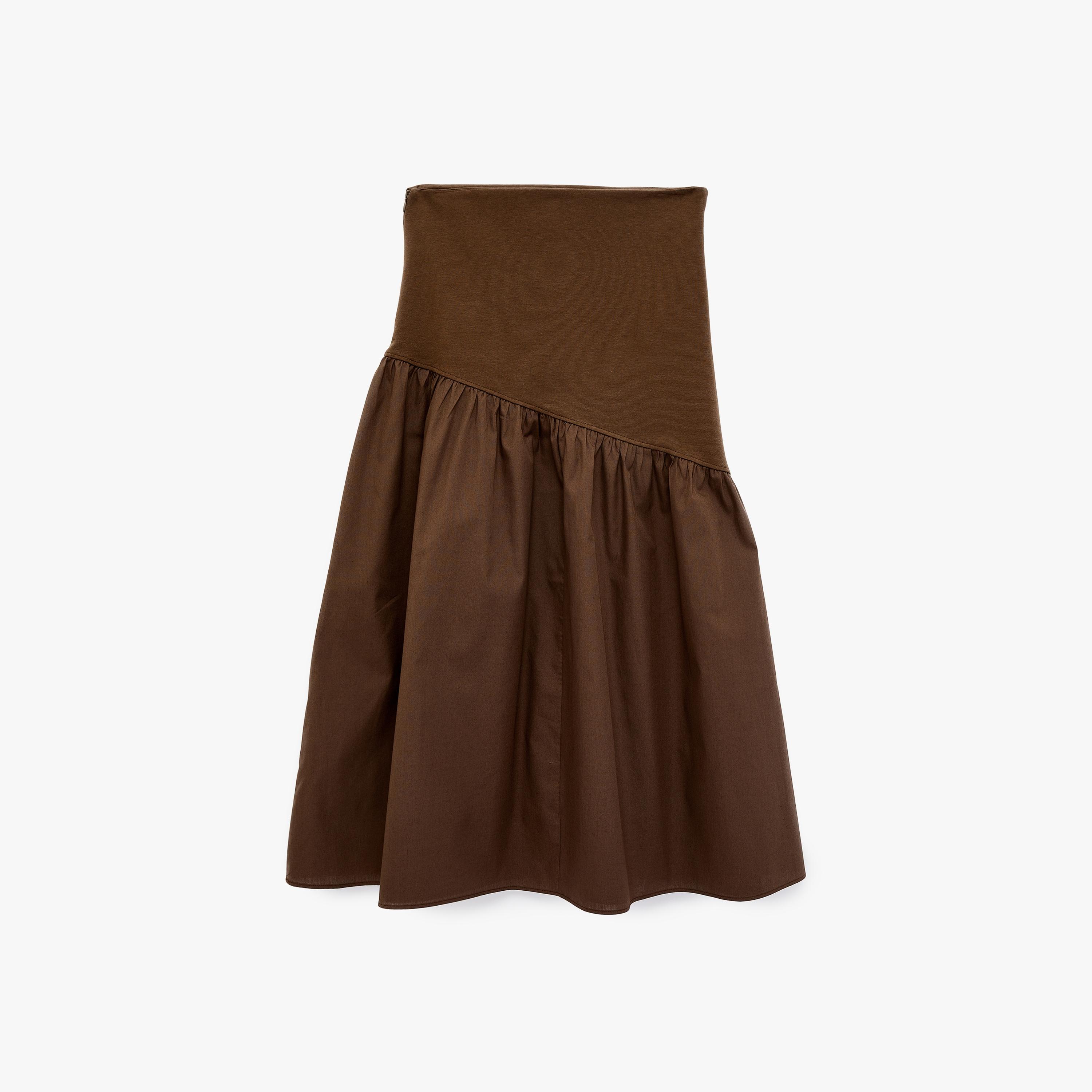 KOTON Gathered Cotton A-Line Women's Skirt-women-clothing-bottoms-skirts-image-5
