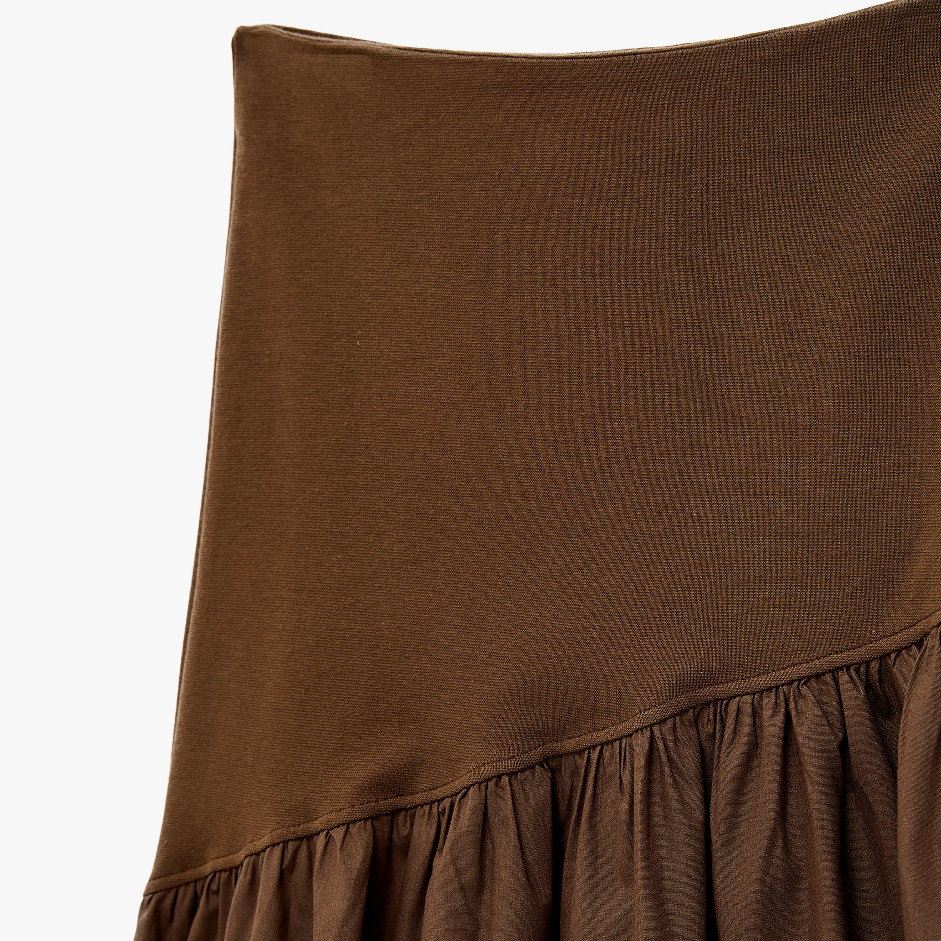 KOTON Gathered Cotton A-Line Women's Skirt-women-clothing-bottoms-skirts-image-6