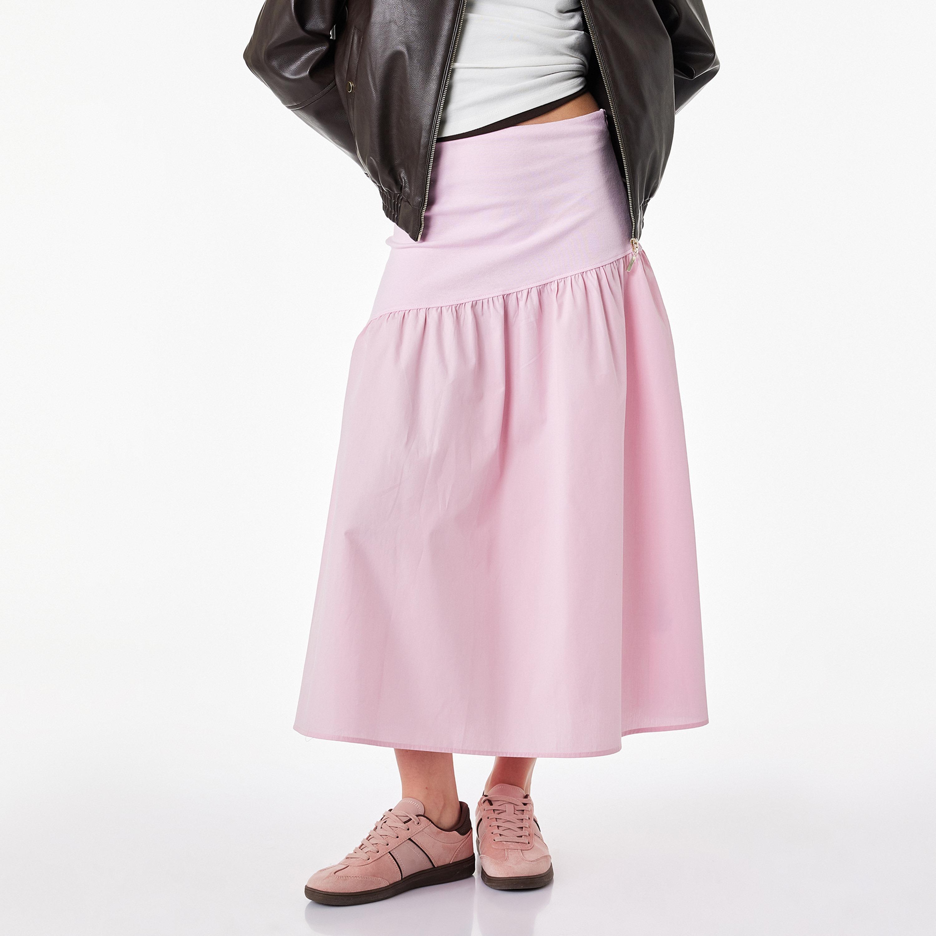 تنورة قطن نسائية بكشكشة وقصة ايه-لاين من كوتون-women-clothing-bottoms-skirts-image-7