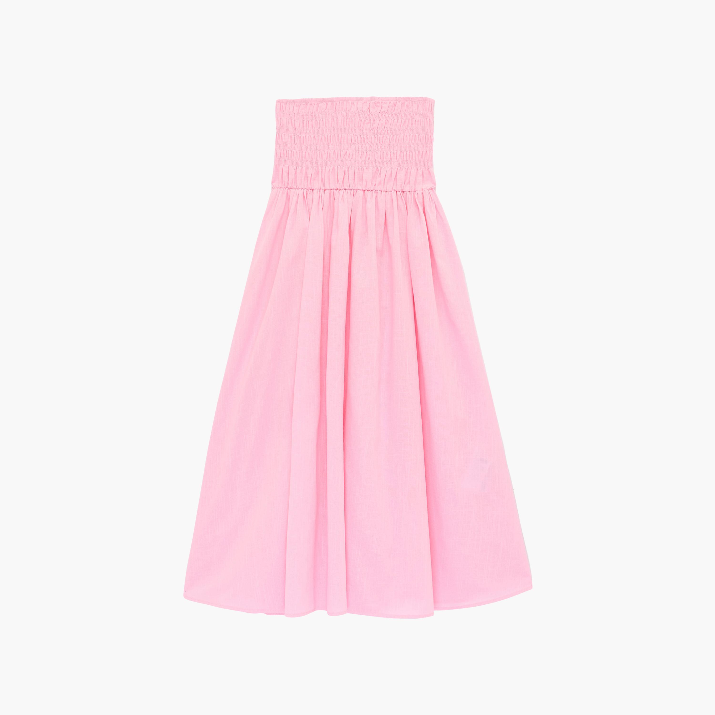 تنورة ماكسي نسائية قطنية قصة "ايه-لاين" بلون وردي من كوتون-women-clothing-bottoms-skirts-image-6