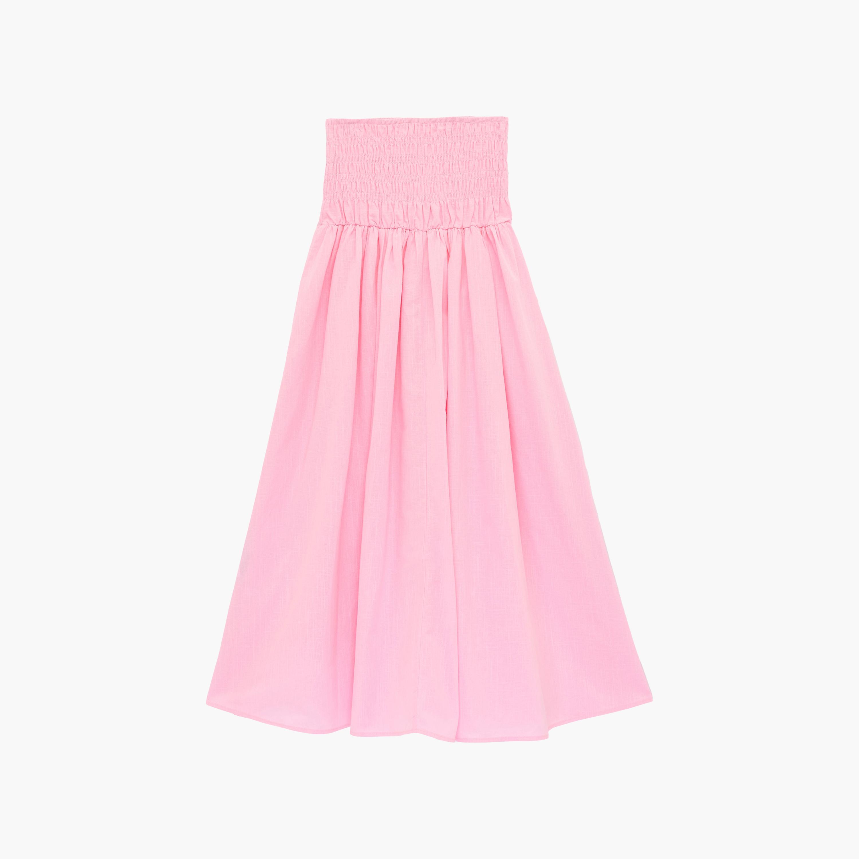 تنورة ماكسي نسائية قطنية قصة "ايه-لاين" بلون وردي من كوتون-women-clothing-bottoms-skirts-image-7