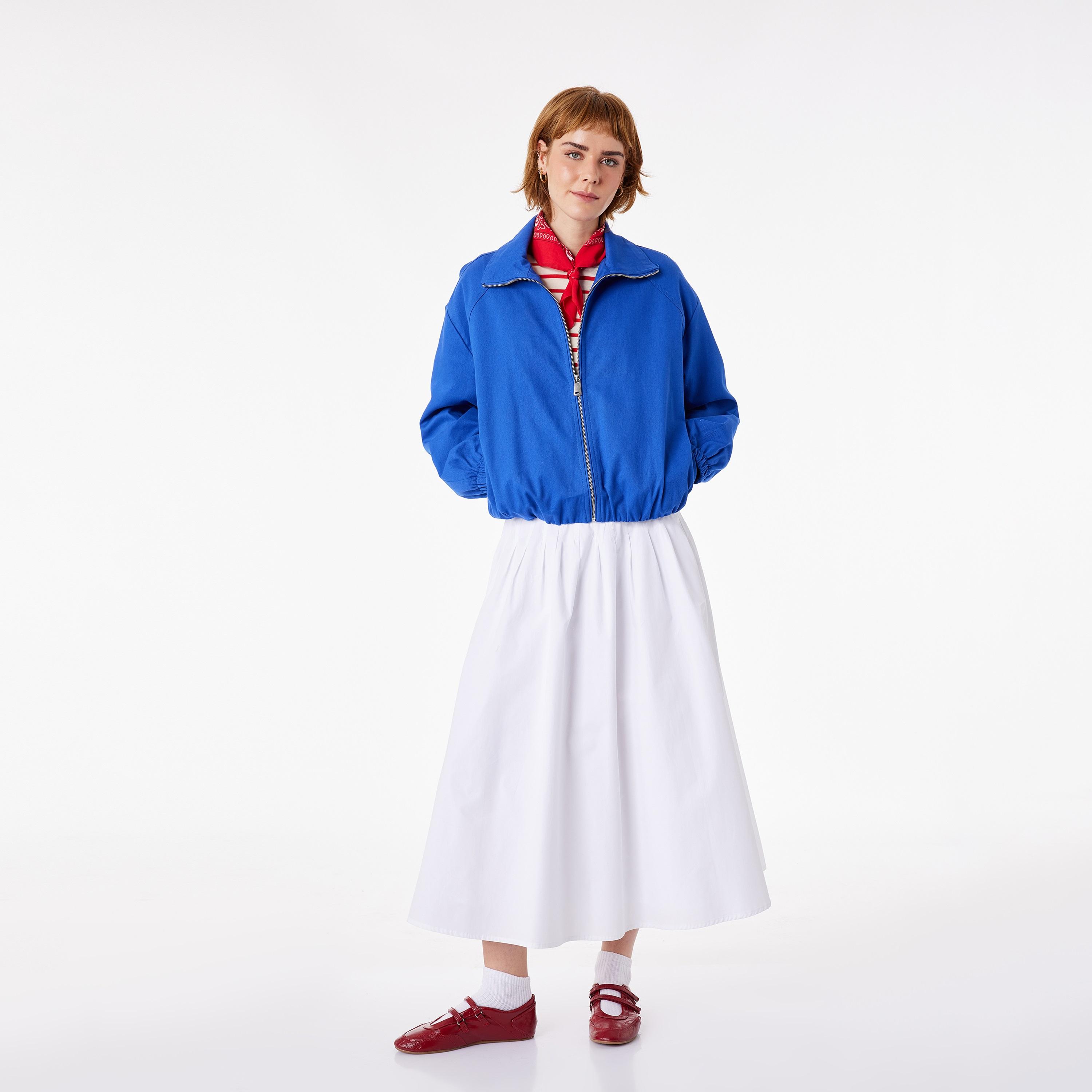 KOTON White Cotton A-Line Women's Skirt-women-clothing-bottoms-skirts-image-2