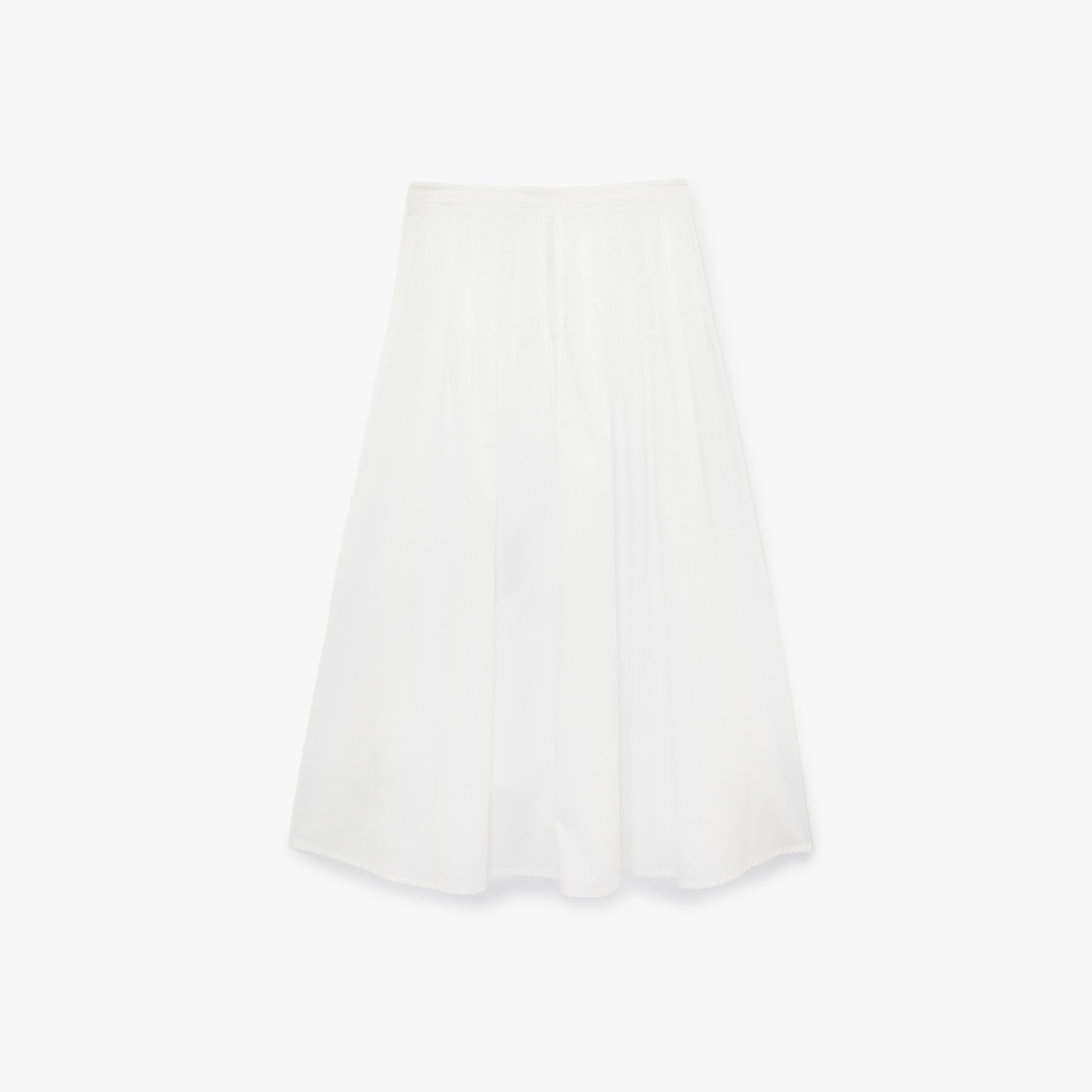 تنورة قطن نسائية بقصة ايه-لاين بلون أبيض من كوتون-women-clothing-bottoms-skirts-image-5