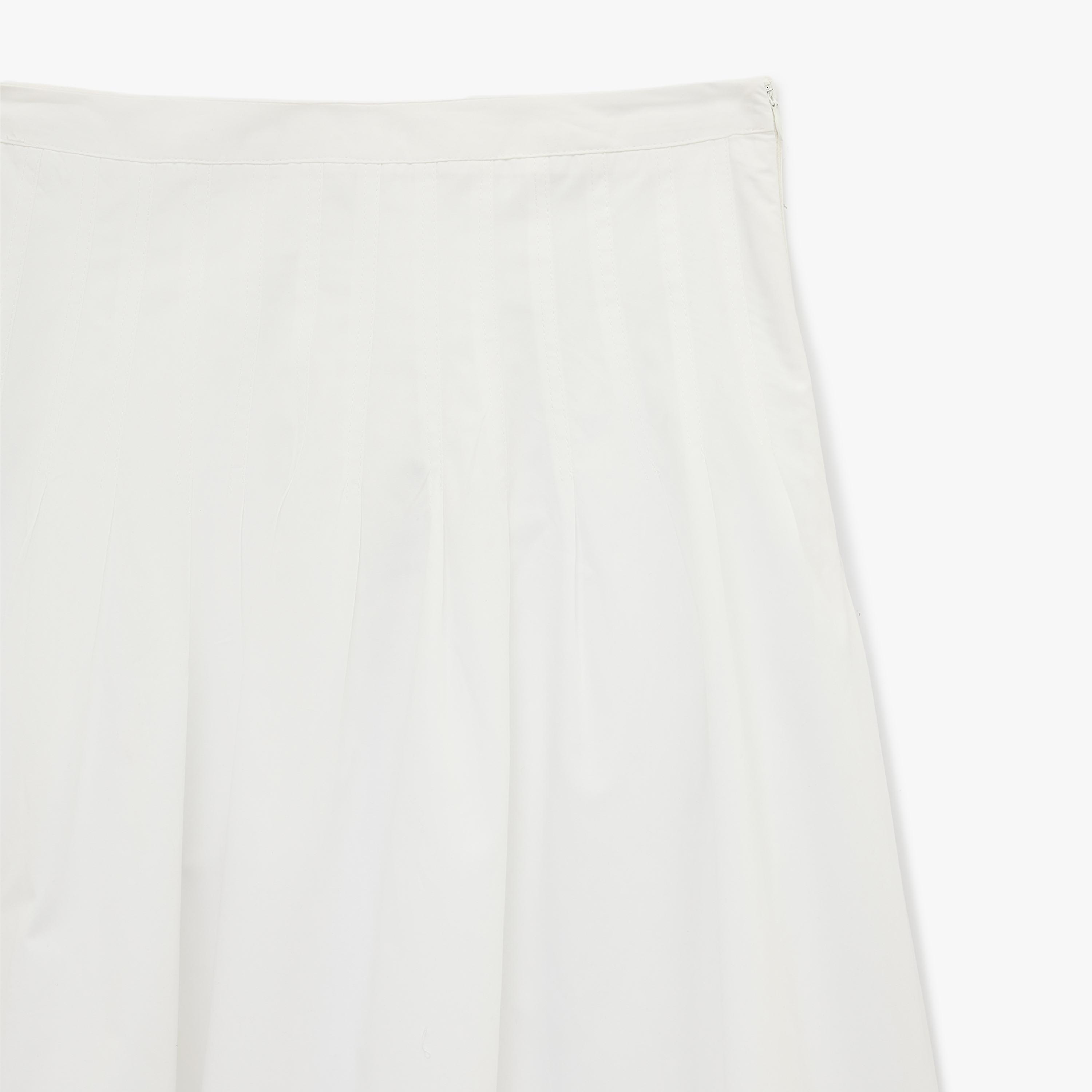 تنورة قطن نسائية بقصة ايه-لاين بلون أبيض من كوتون-women-clothing-bottoms-skirts-image-6