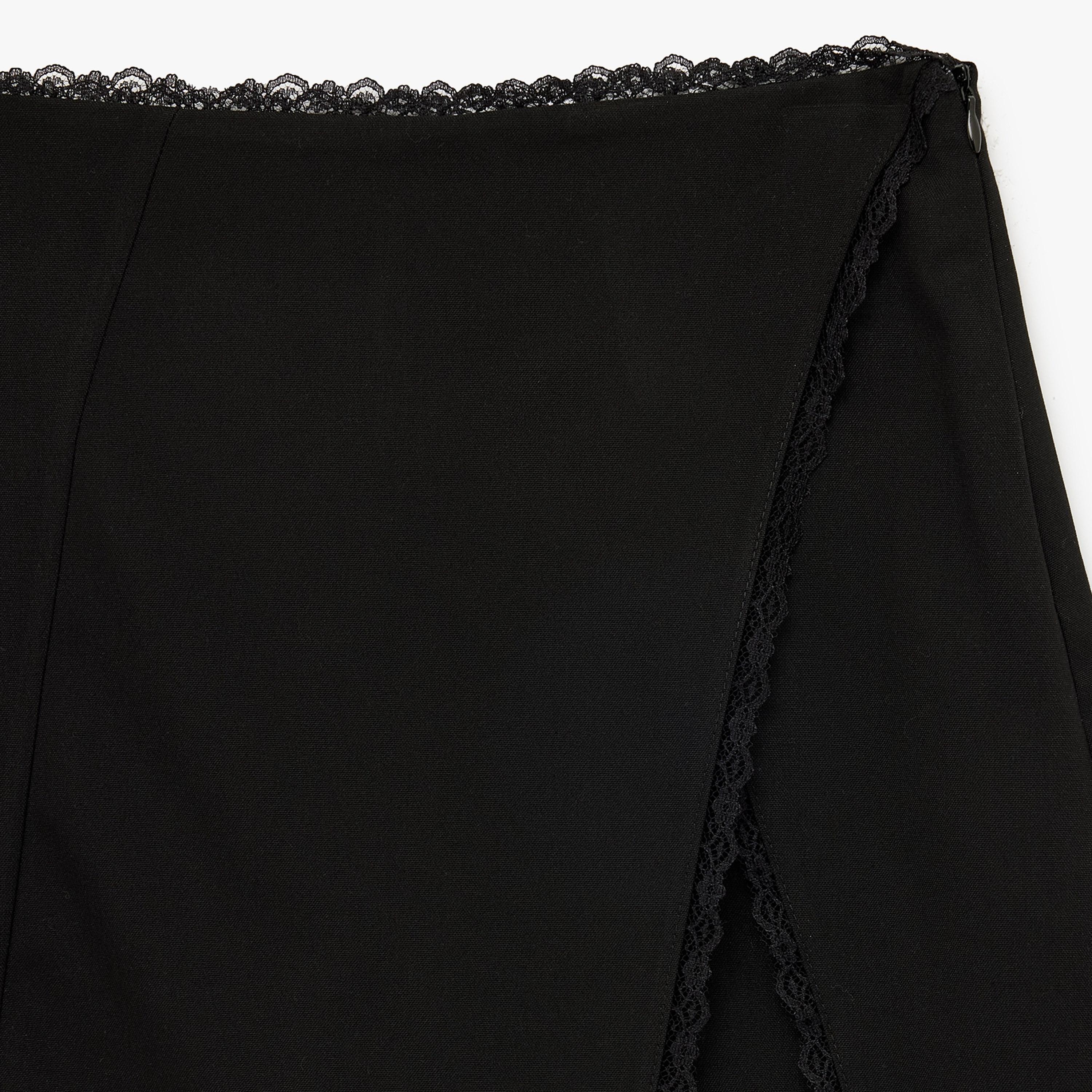 تنورة ميني نسائية قصة "ايه-لاين" بلون أسود من كوتون-women-clothing-bottoms-skirts-image-5