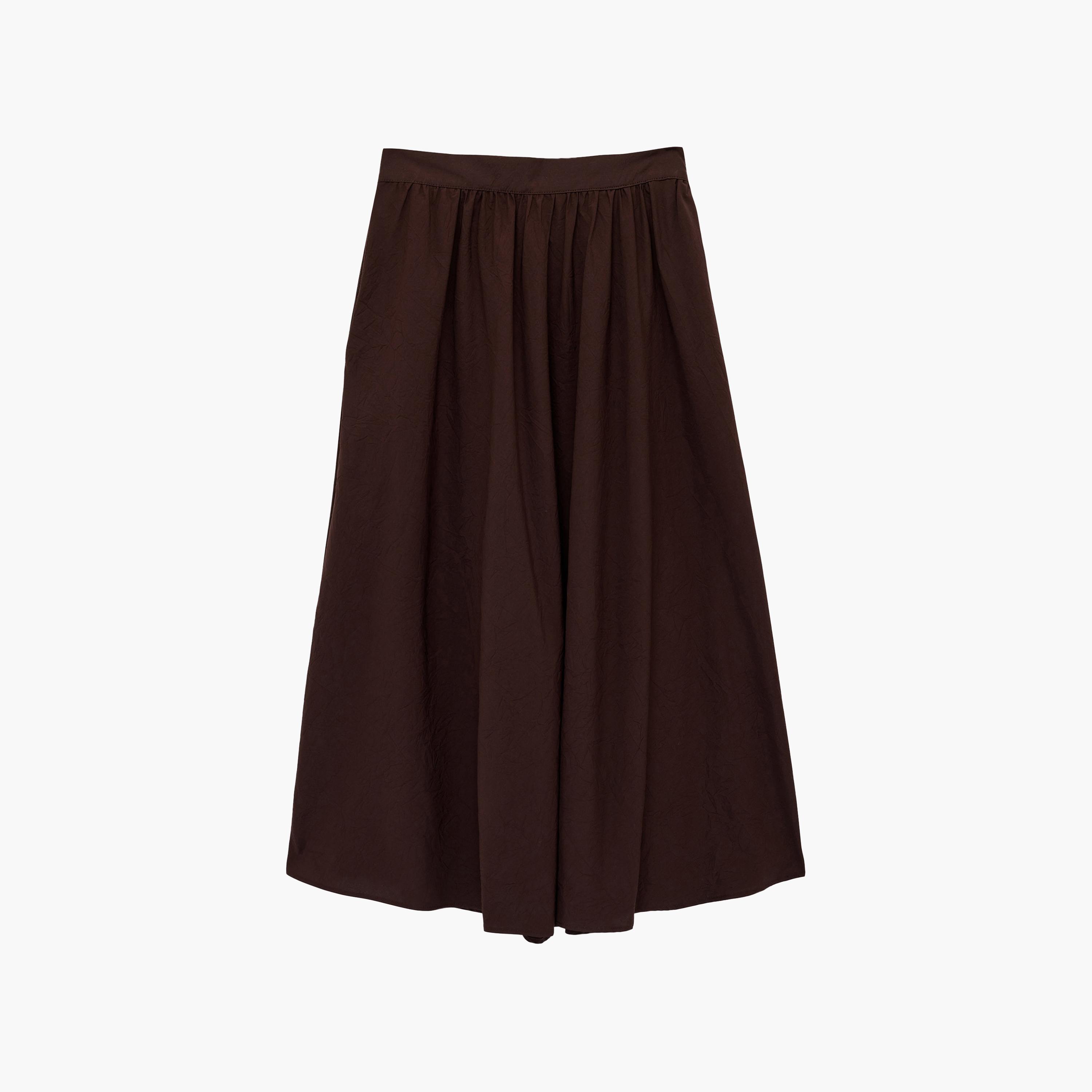 تنورة ماكسي نسائية بقصة كلوش بلون بني من كوتون-women-clothing-bottoms-skirts-image-6