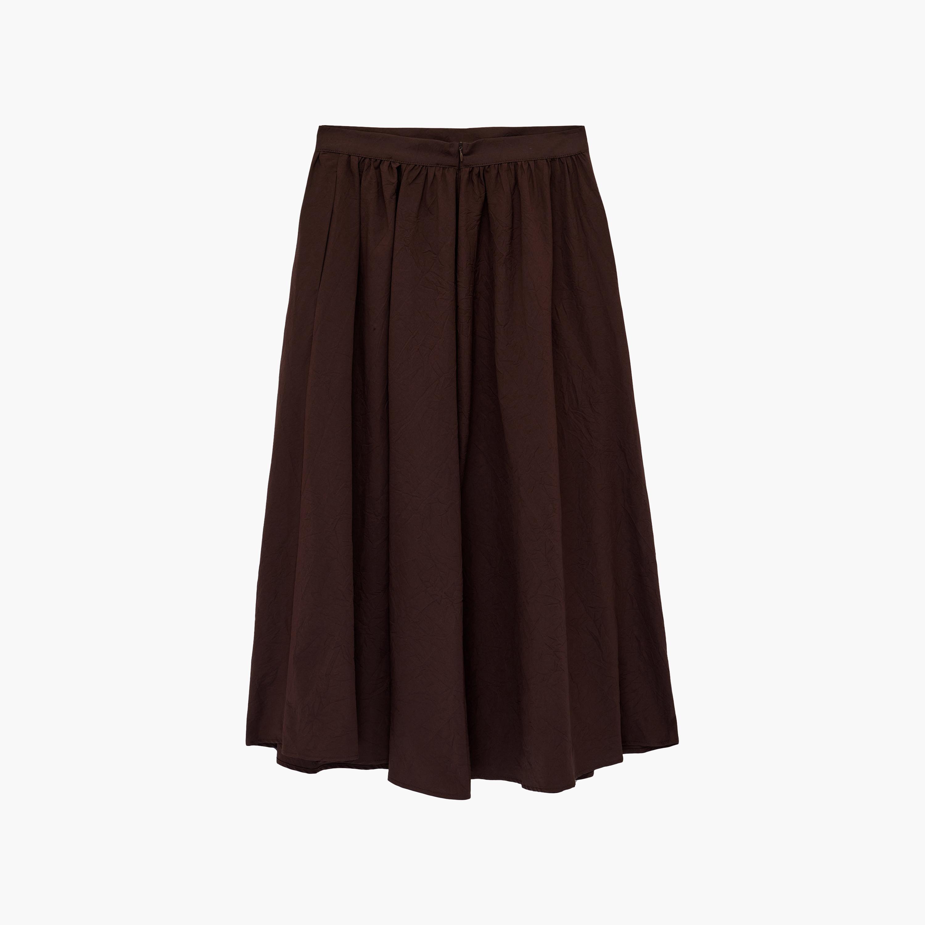 تنورة ماكسي نسائية بقصة كلوش بلون بني من كوتون-women-clothing-bottoms-skirts-image-7