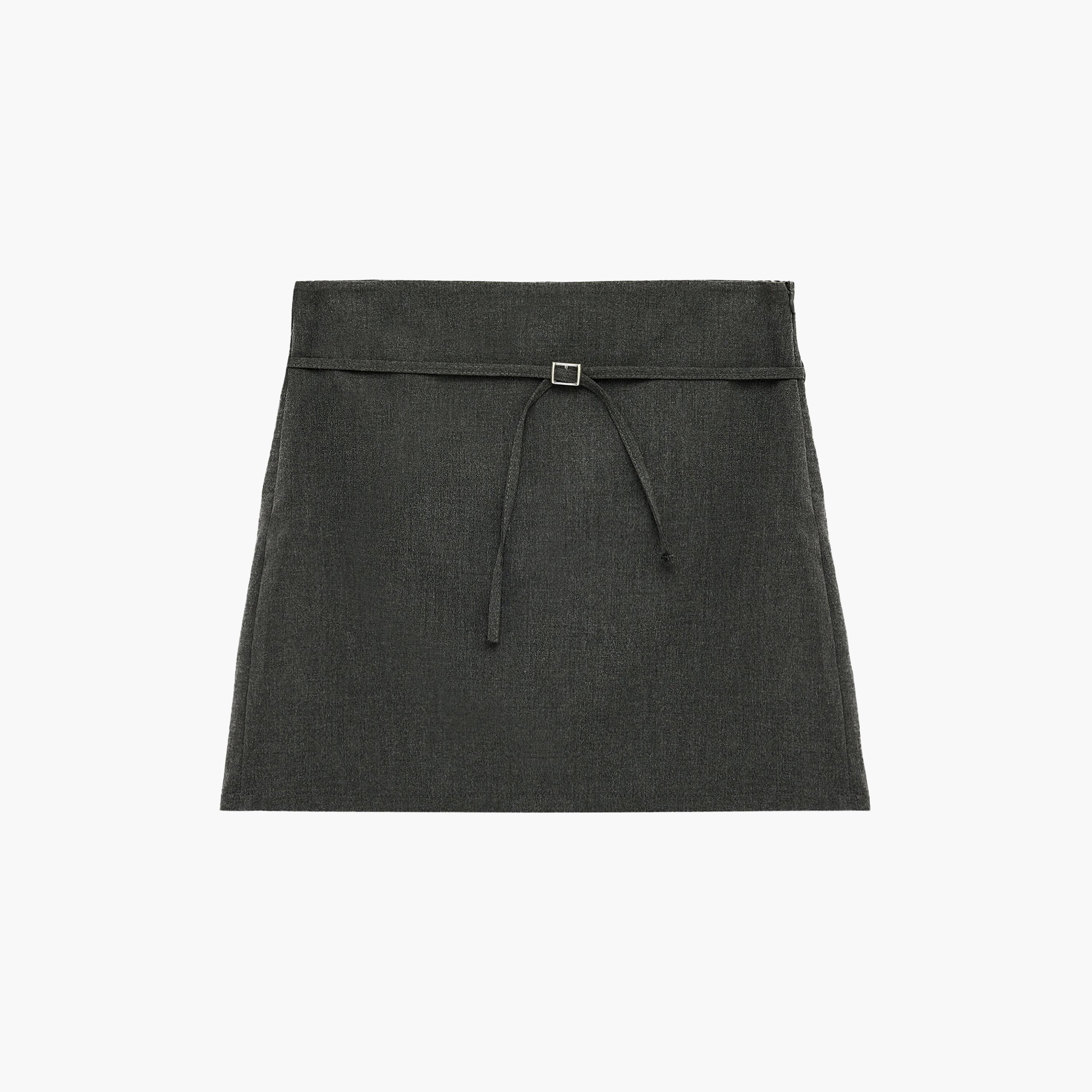 تنورة ميني نسائية قصة "ايه-لاين" بلون فحم من كوتون-women-clothing-bottoms-skirts-image-6
