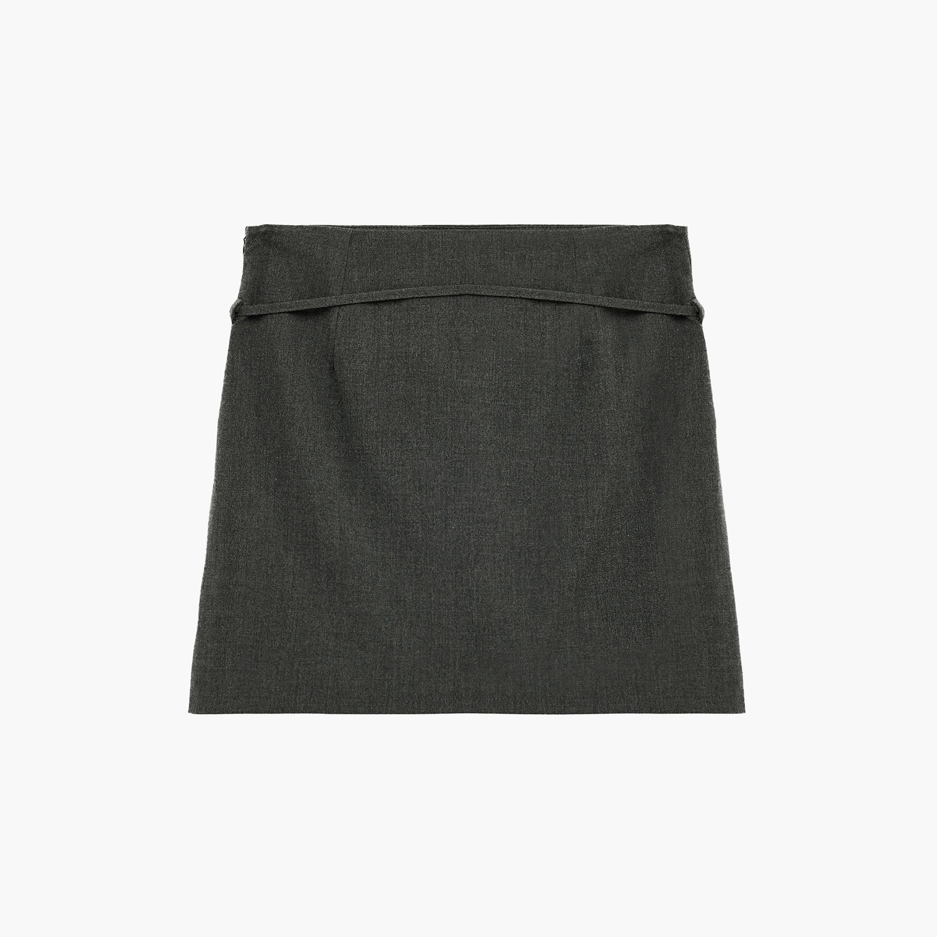 تنورة ميني نسائية قصة "ايه-لاين" بلون فحم من كوتون-women-clothing-bottoms-skirts-image-7