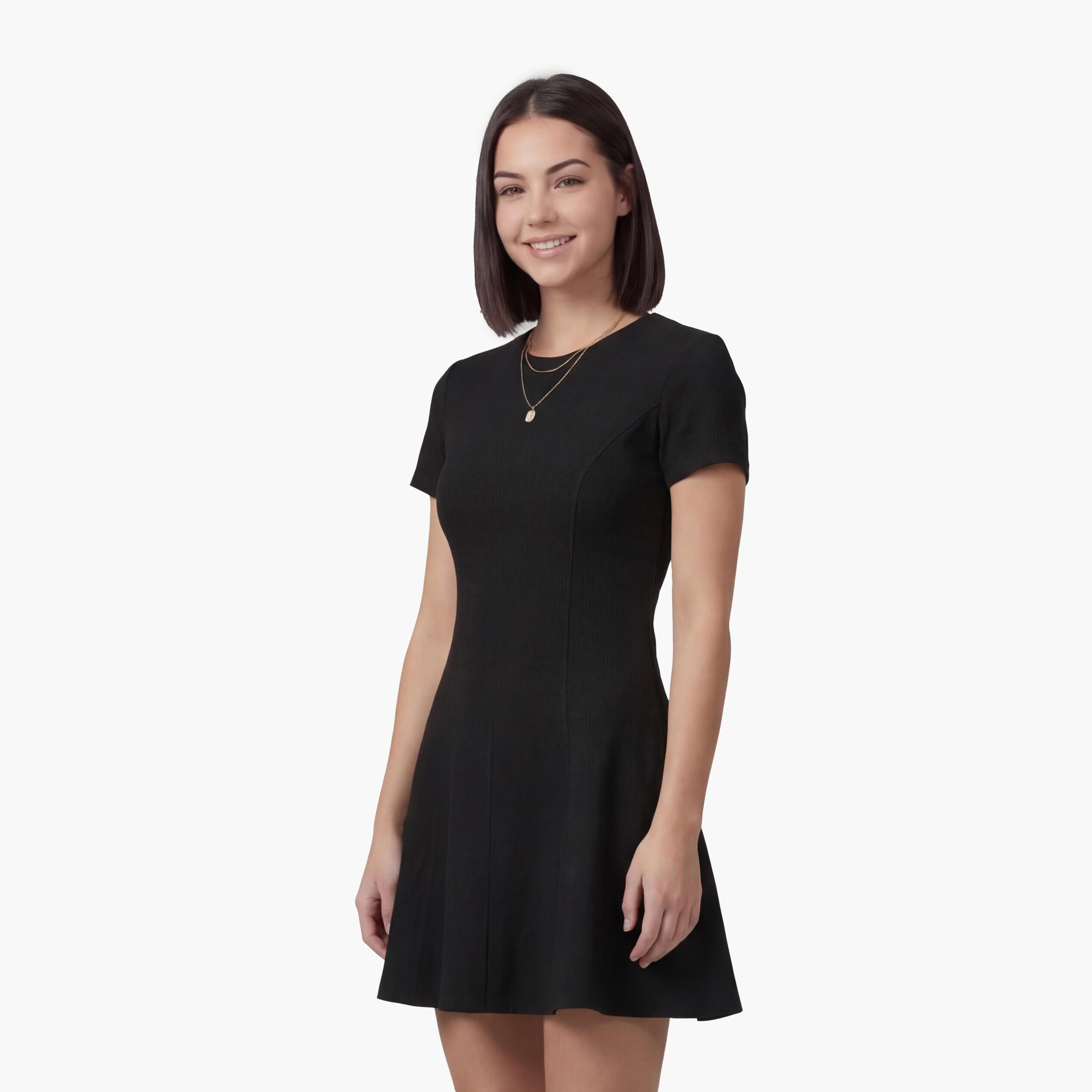 فستان ميني نسائي "سكاتر" بتصميم "تيكستشرد" بارز من كوتون-women-clothing-dresses-image-3