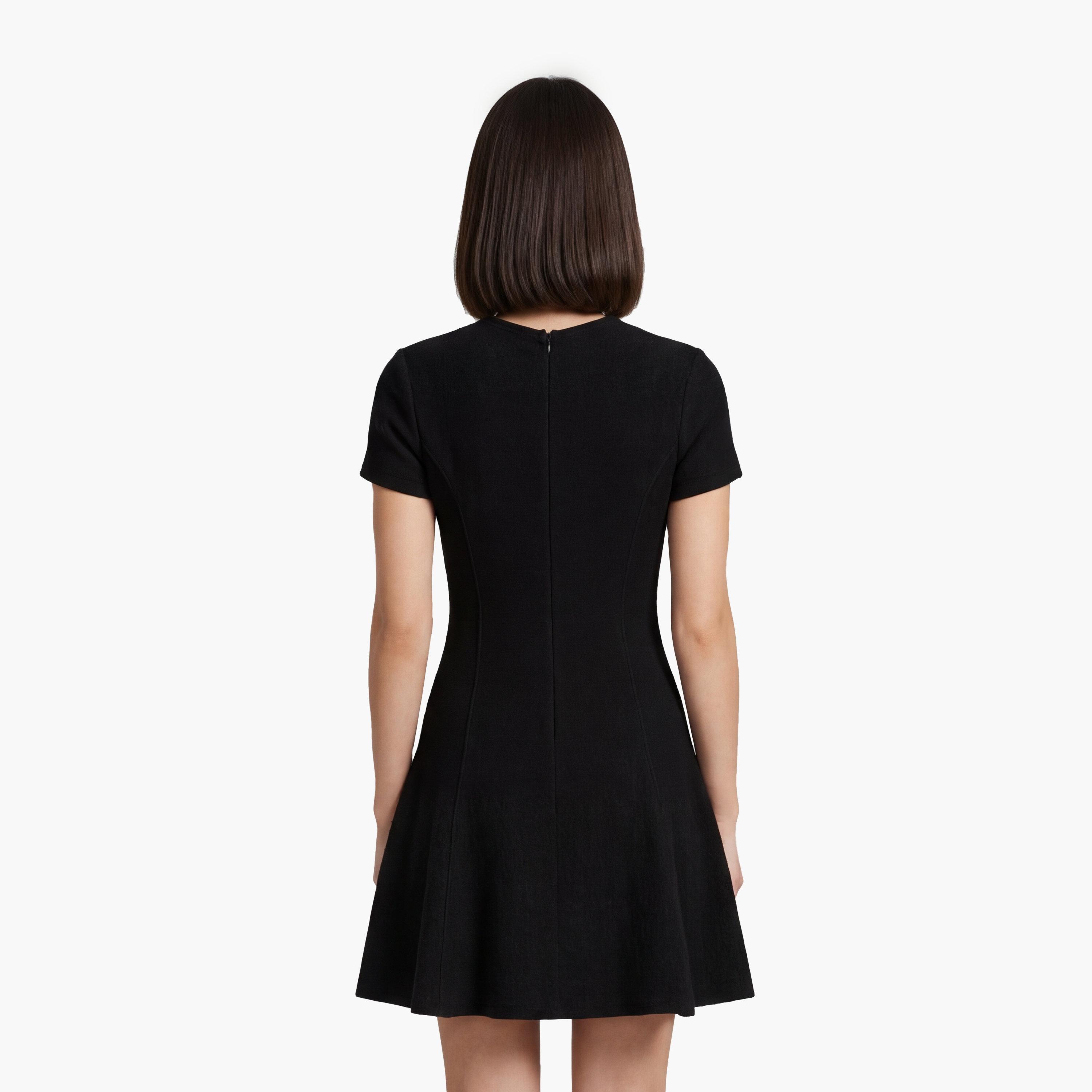 فستان ميني نسائي "سكاتر" بتصميم "تيكستشرد" بارز من كوتون-women-clothing-dresses-image-4