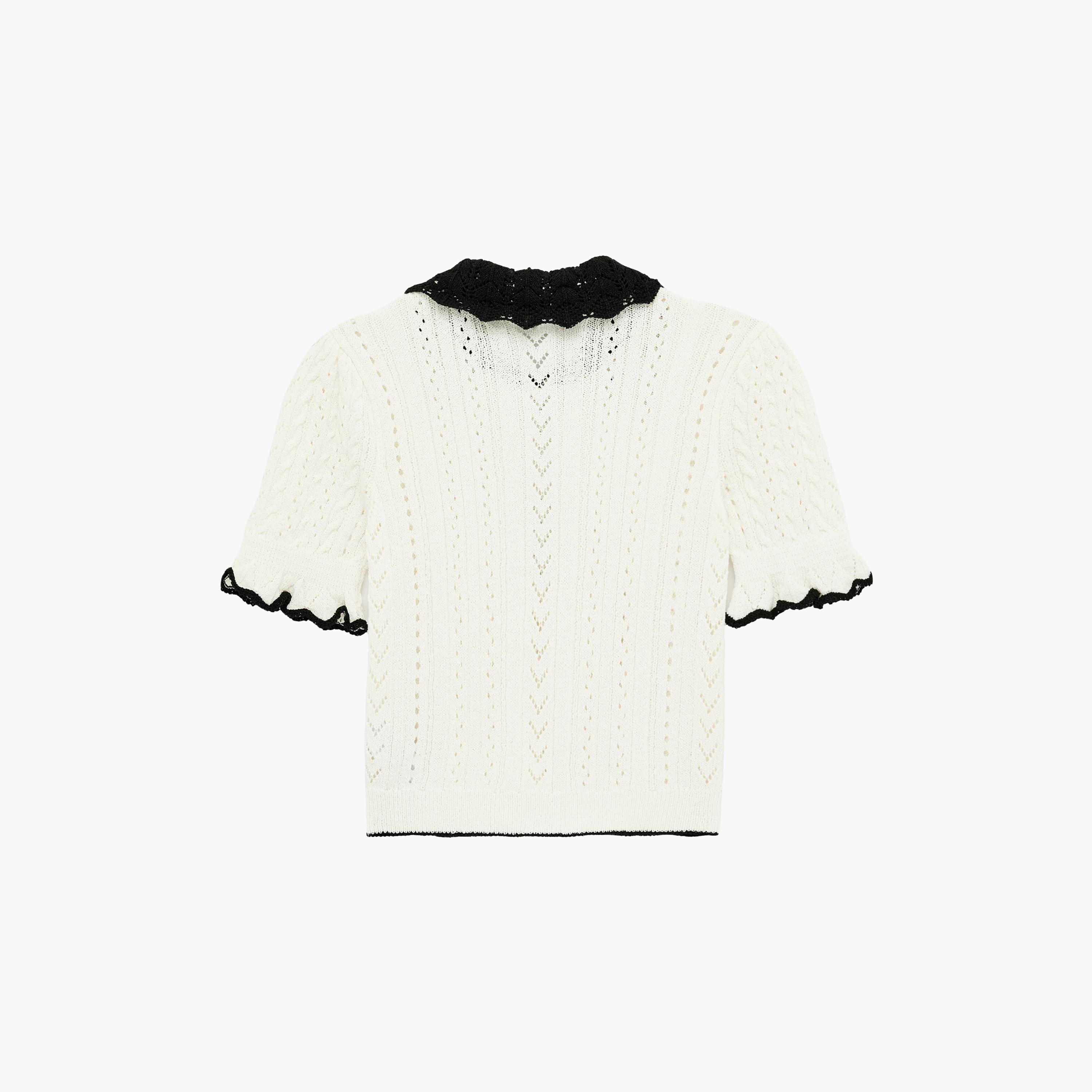 KOTON White Knitted Collared Women's Sweater-women-clothing-cardigansandjumpers-jumpers-image-7