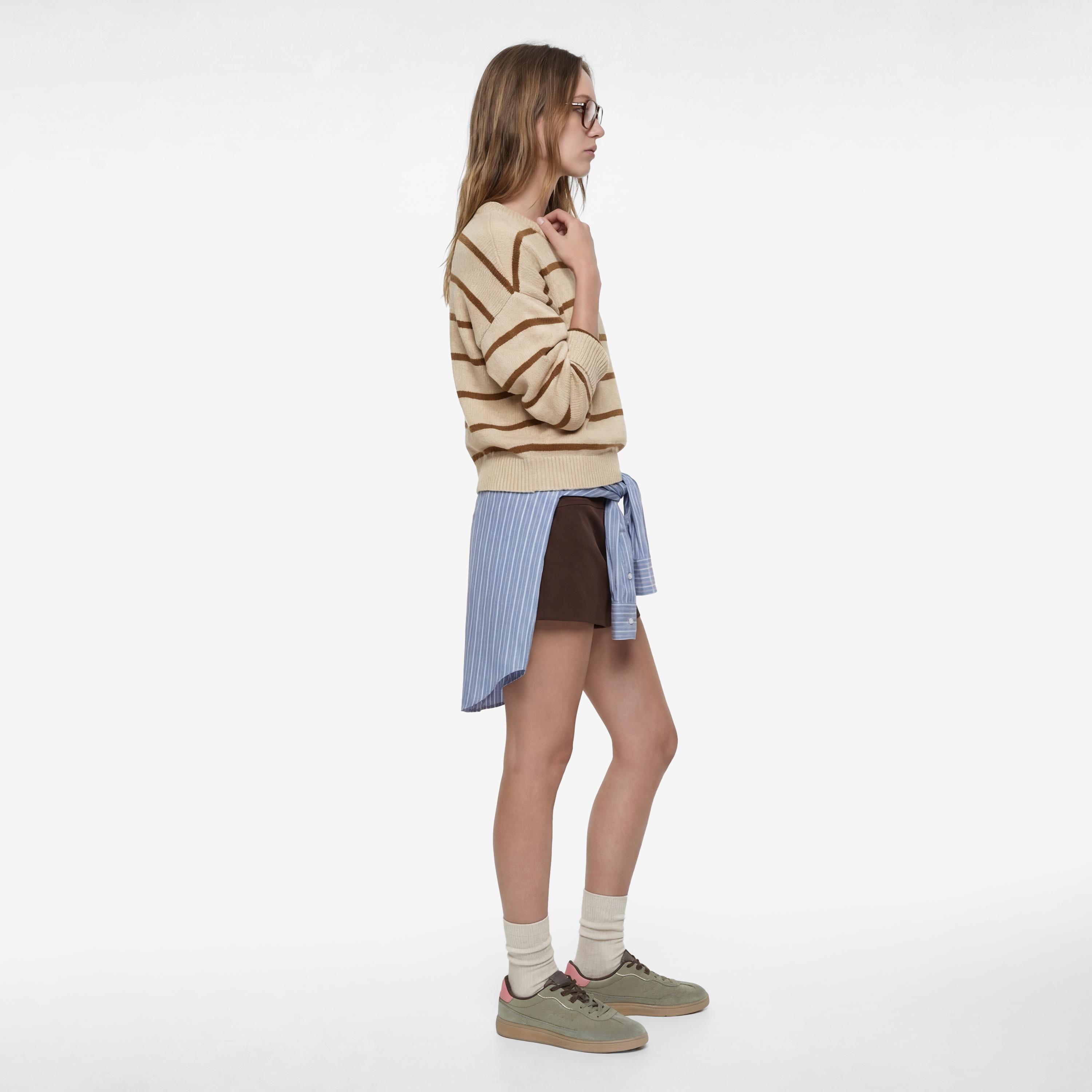 كنزة نسائية مخططة بلون بيج من كوتون-women-clothing-cardigansandjumpers-jumpers-image-2