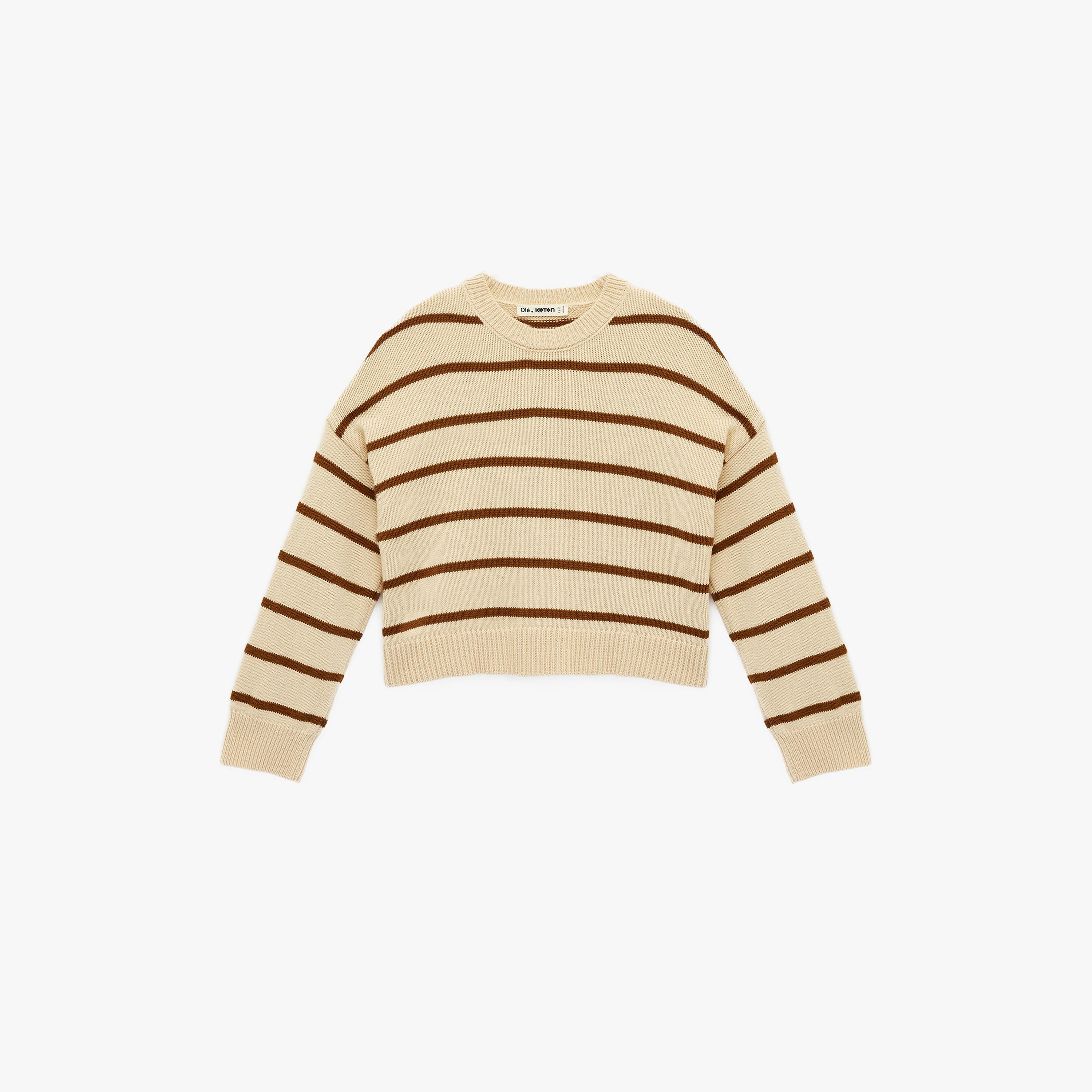 كنزة نسائية مخططة بلون بيج من كوتون-women-clothing-cardigansandjumpers-jumpers-image-3