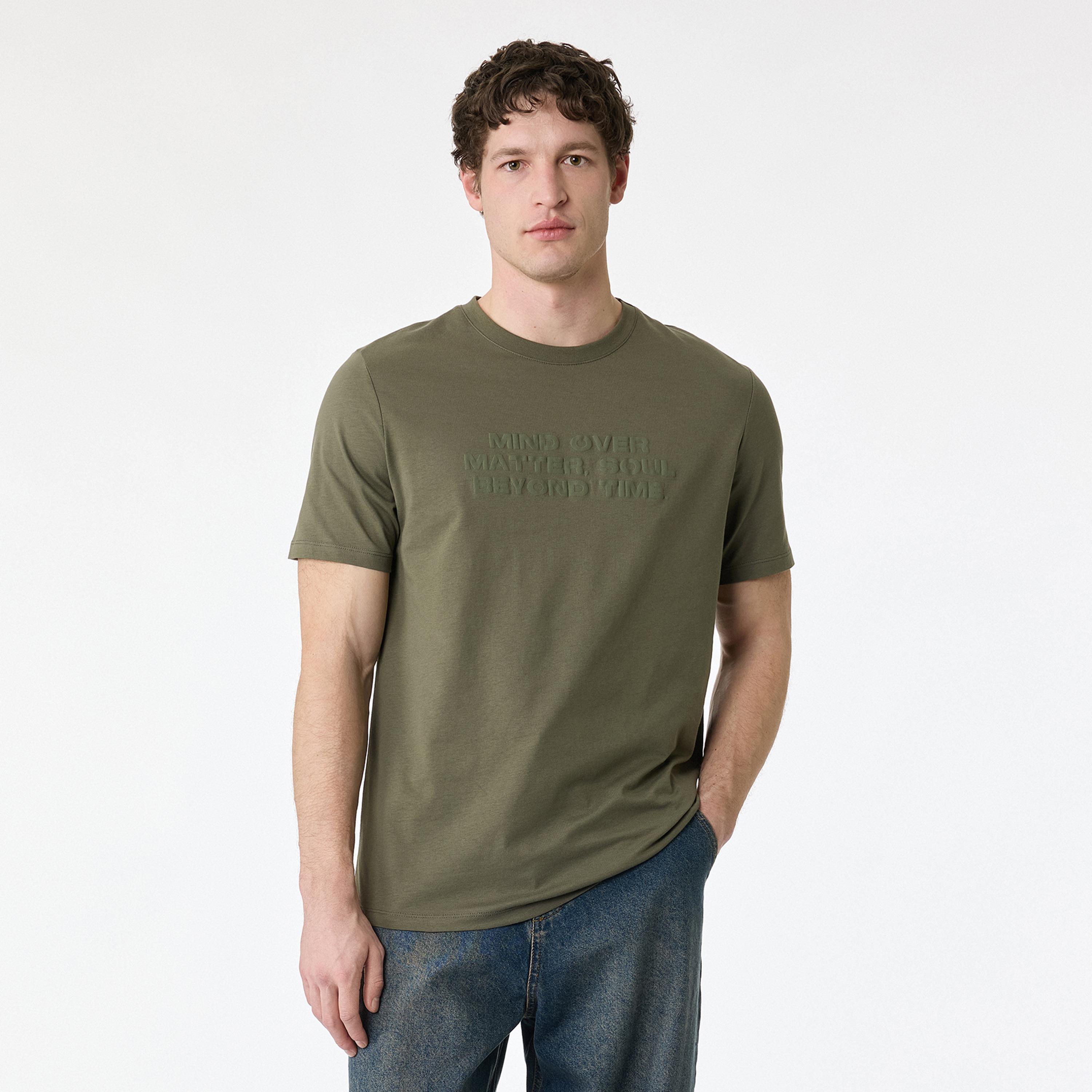 KOTON Text-Print Crew Neck Short Sleeves Men's T-Shirt-men-clothing-tshirtsandpolos-tshirts-image-1