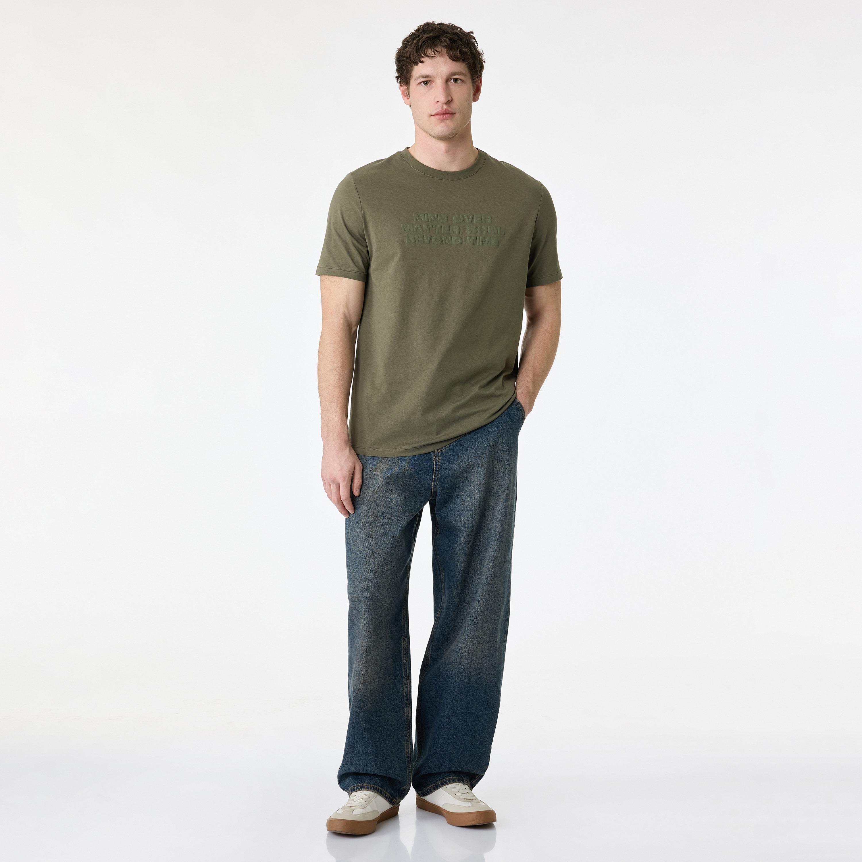 KOTON Text-Print Crew Neck Short Sleeves Men's T-Shirt-men-clothing-tshirtsandpolos-tshirts-image-2