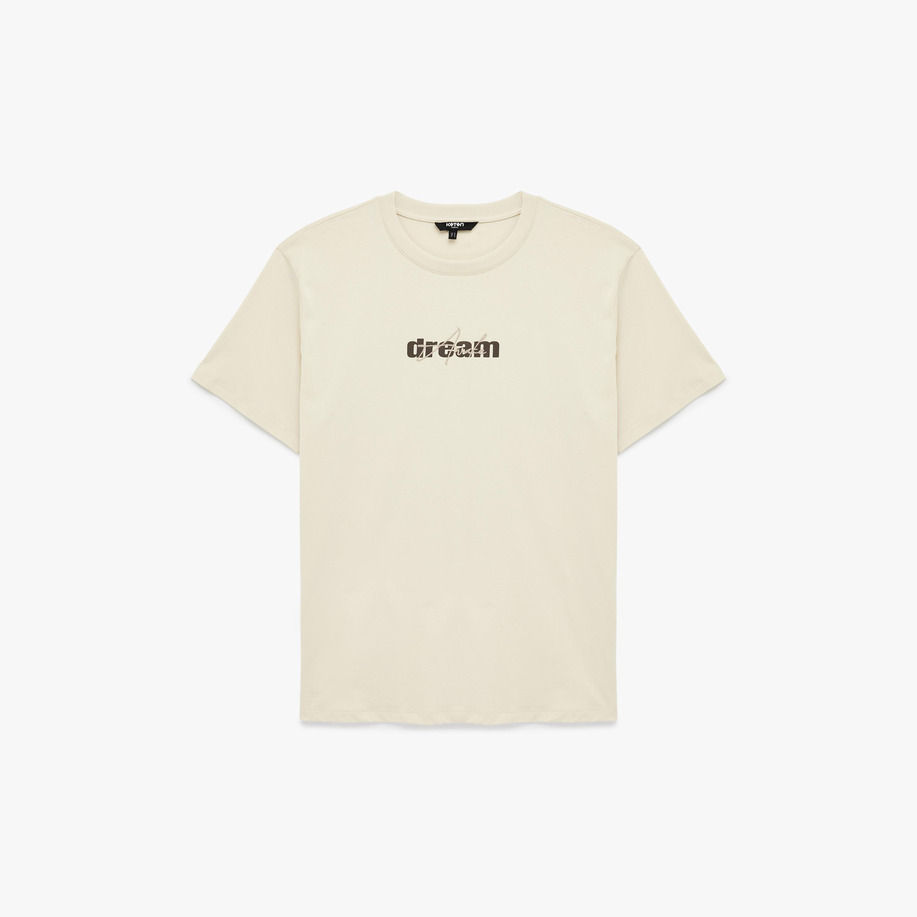 KOTON Text-Print Crew Neck Short Sleeves Men's T-Shirt-men-clothing-tshirtsandpolos-tshirts-image-3