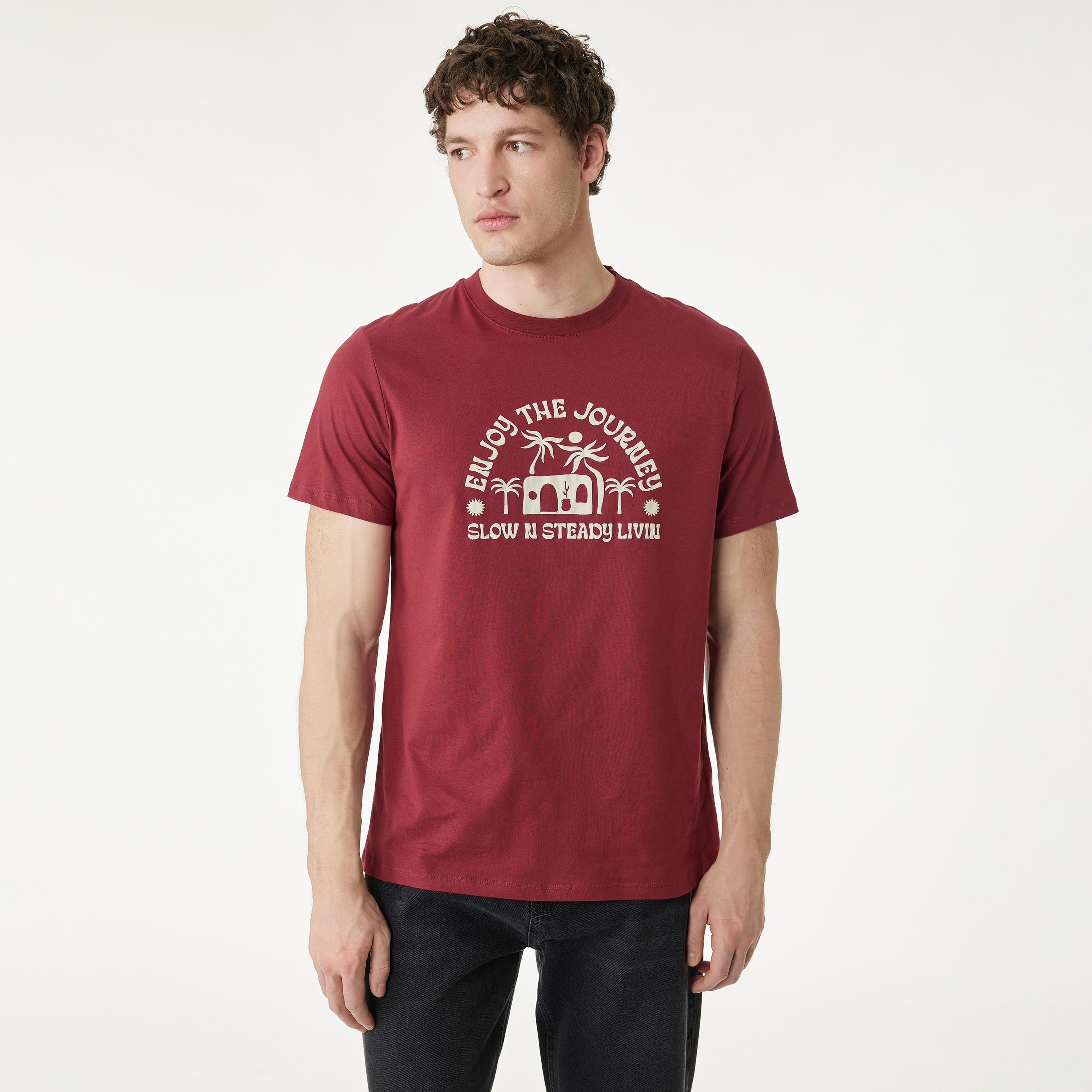 KOTON Graphic Print Crew Neck Short Sleeves Men's T-Shirt-men-clothing-tshirtsandpolos-tshirts-image-1