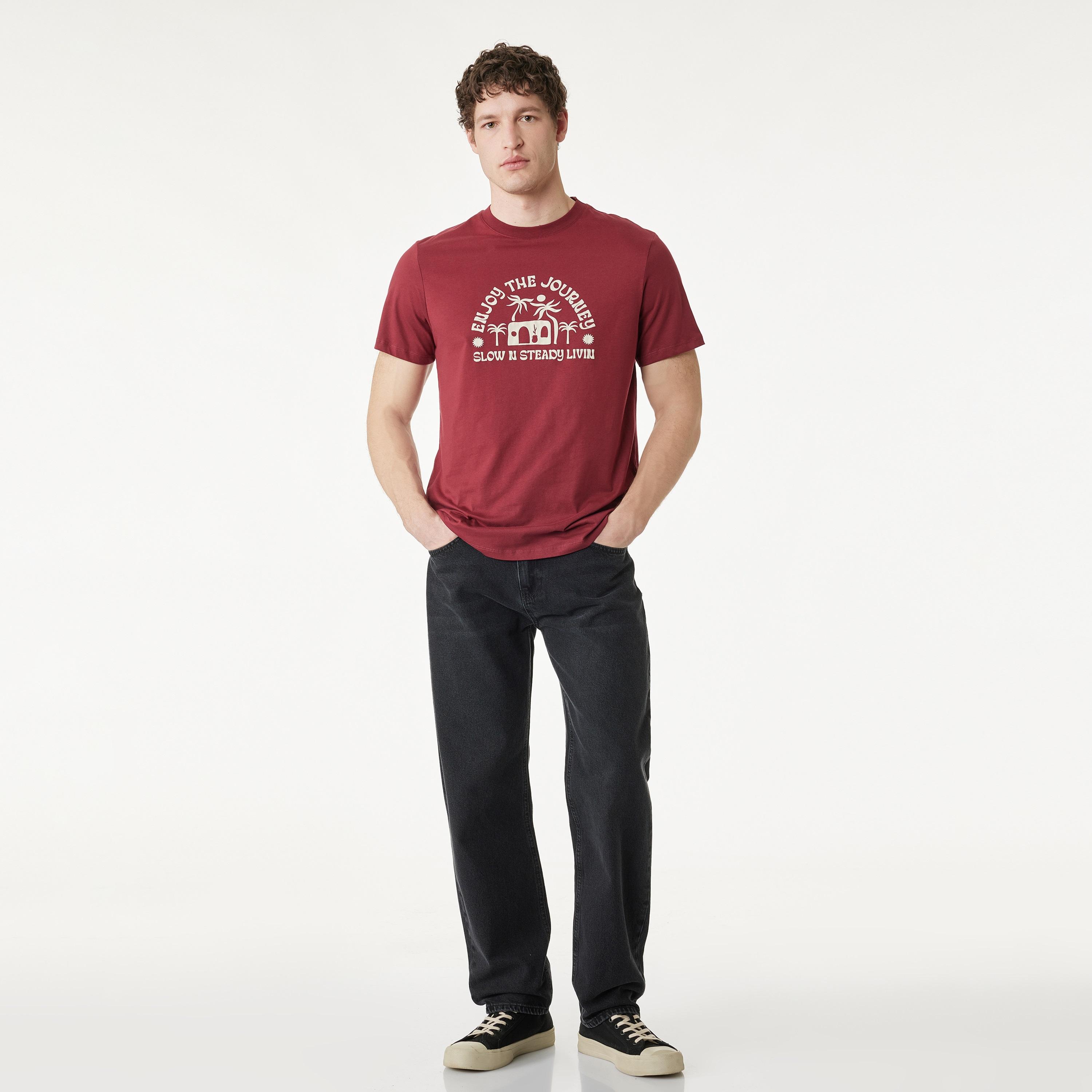 KOTON Graphic Print Crew Neck Short Sleeves Men's T-Shirt-men-clothing-tshirtsandpolos-tshirts-image-2
